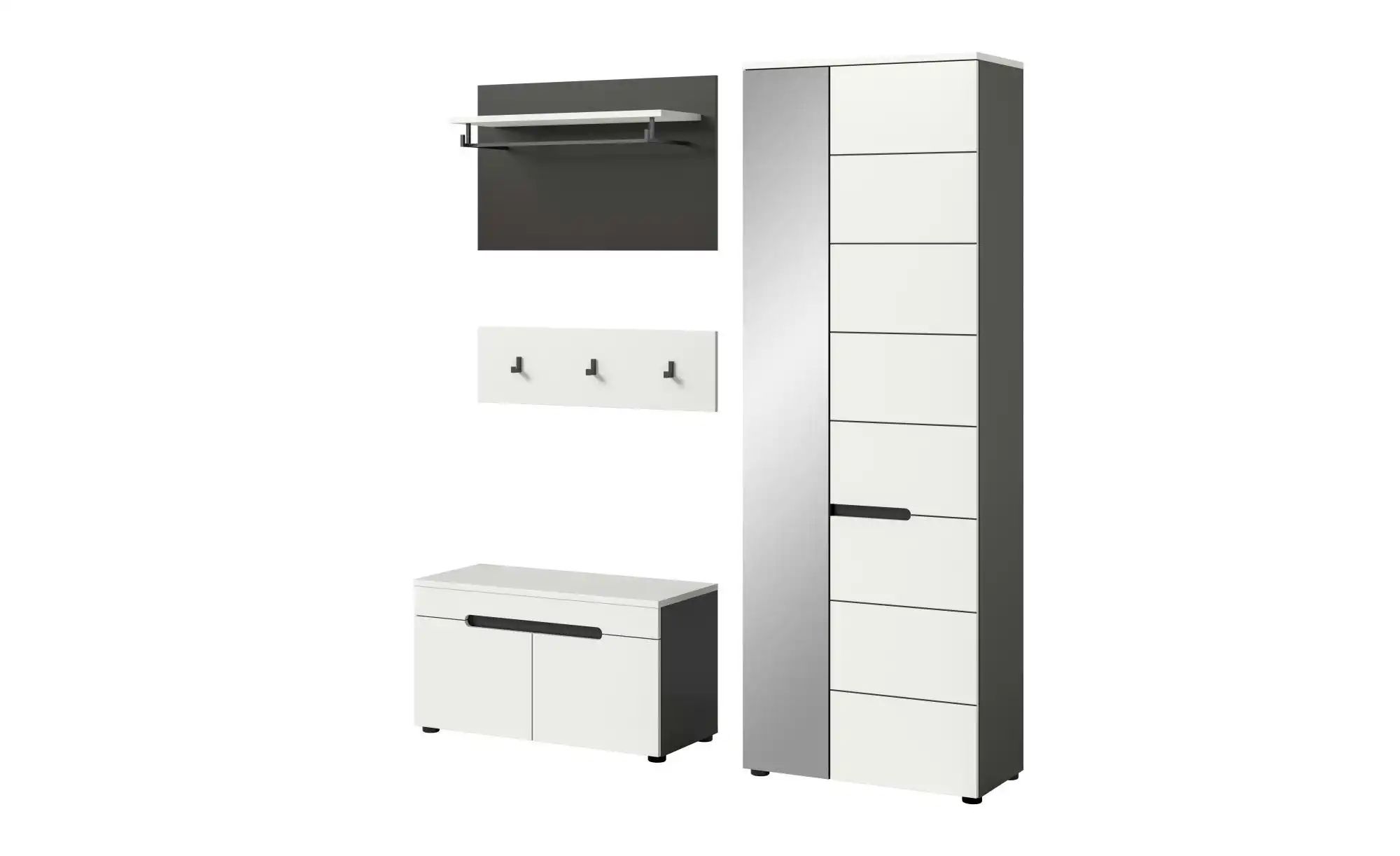 Garderobenkombination   ¦ grau ¦ Maße (cm): B: 160 H: 190 Garderoben & Klei günstig online kaufen