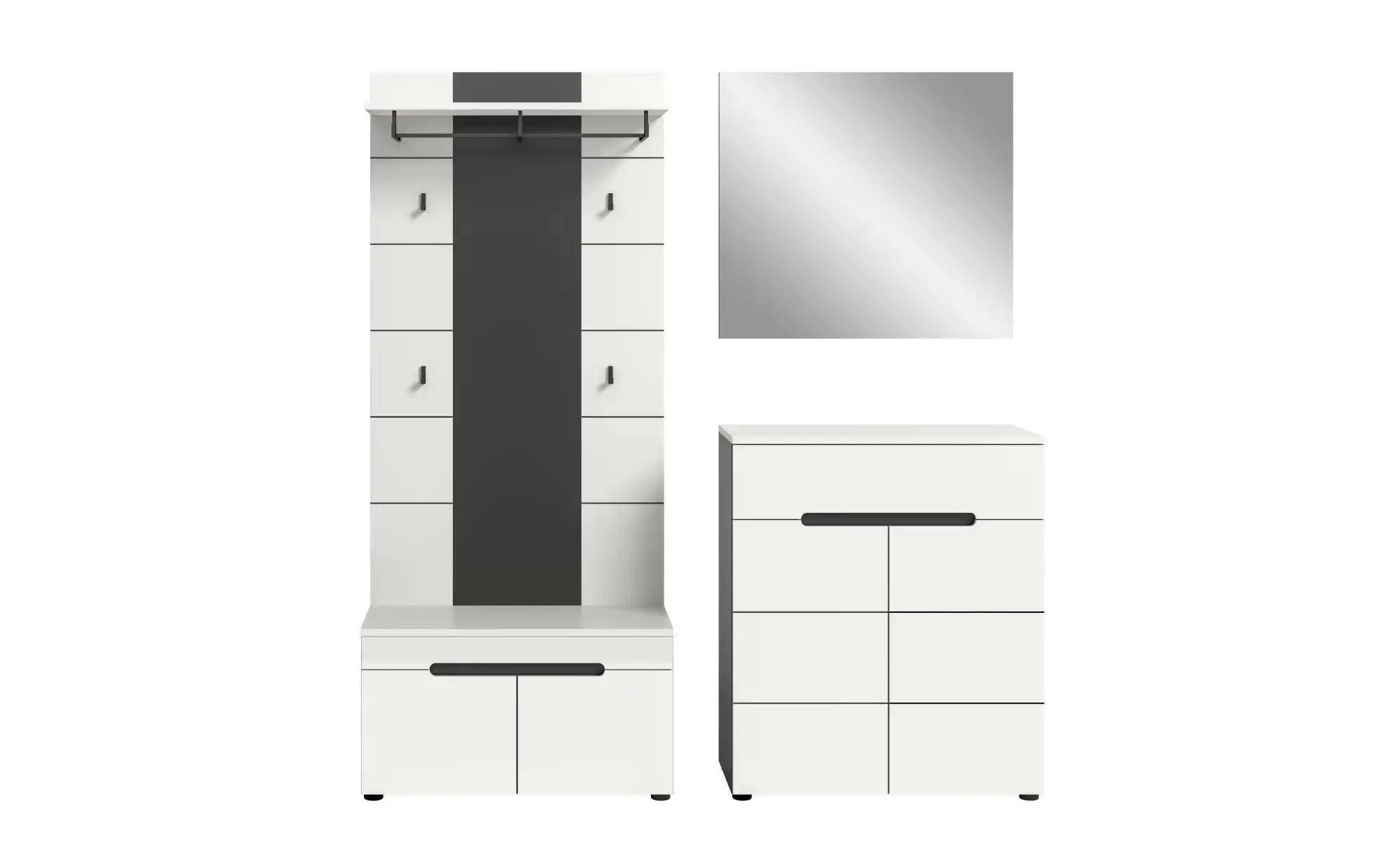 Thumbnail - Garderobenkombination 3-teilig  Canu ¦ grau ¦ Maße (cm): B: 175 H: 190 Garderoben & Kleiderstangen > Garderobensysteme -...