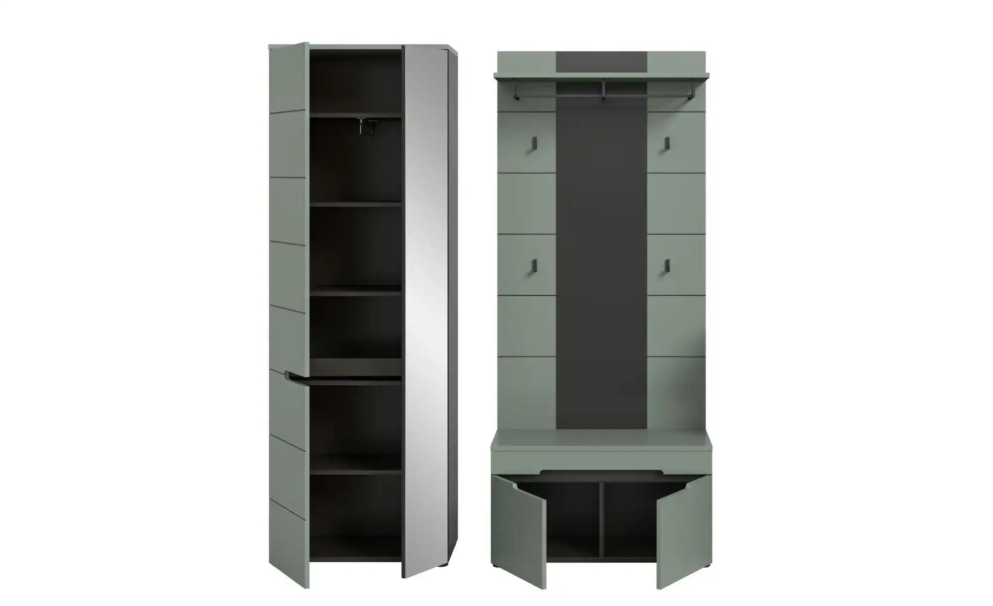 Garderobenkombination   ¦ grau ¦ Maße (cm): B: 160 H: 190 Garderoben & Klei günstig online kaufen