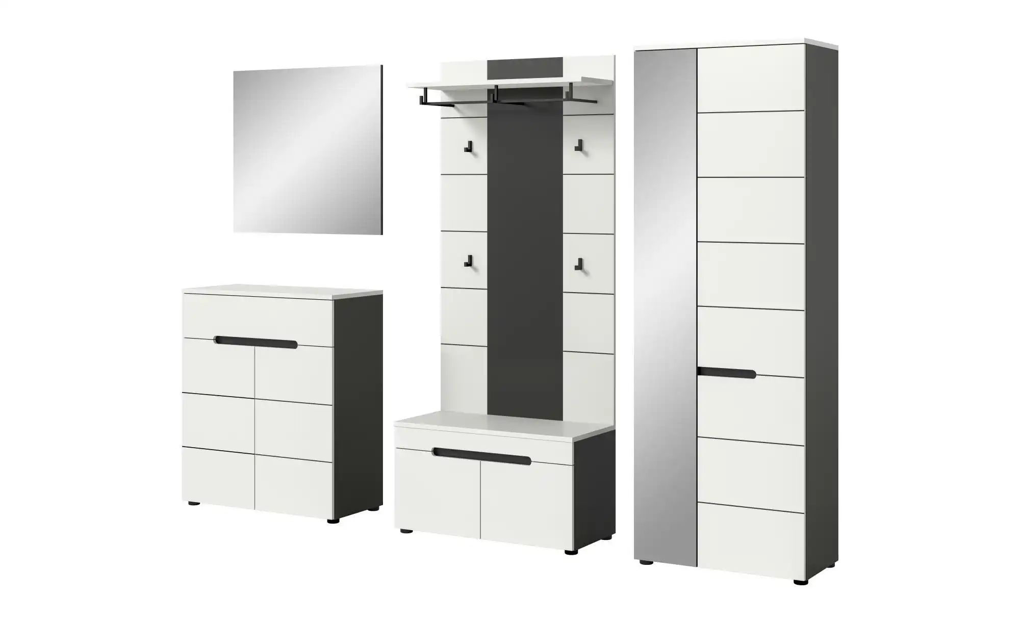 Garderobenkombination   ¦ grau ¦ Maße (cm): B: 255 H: 190 Garderoben & Klei günstig online kaufen