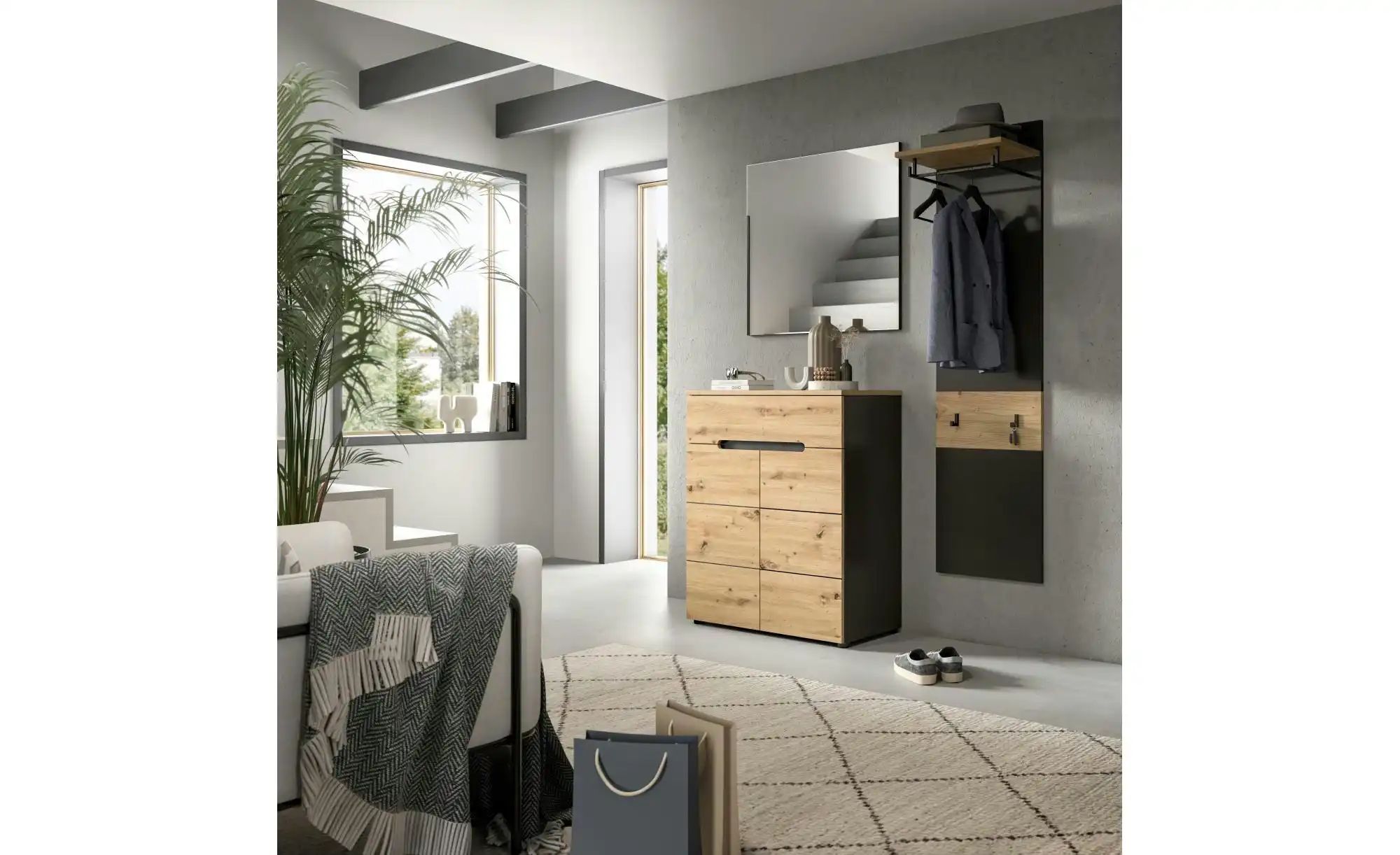 Thumbnail - Garderobenpaneel ¦ grau ¦ Holzwerkstoff ¦ Maße (cm): B: 45 H: 165 Garderoben & Kleiderstangen > Wandgarderoben - Höffn...