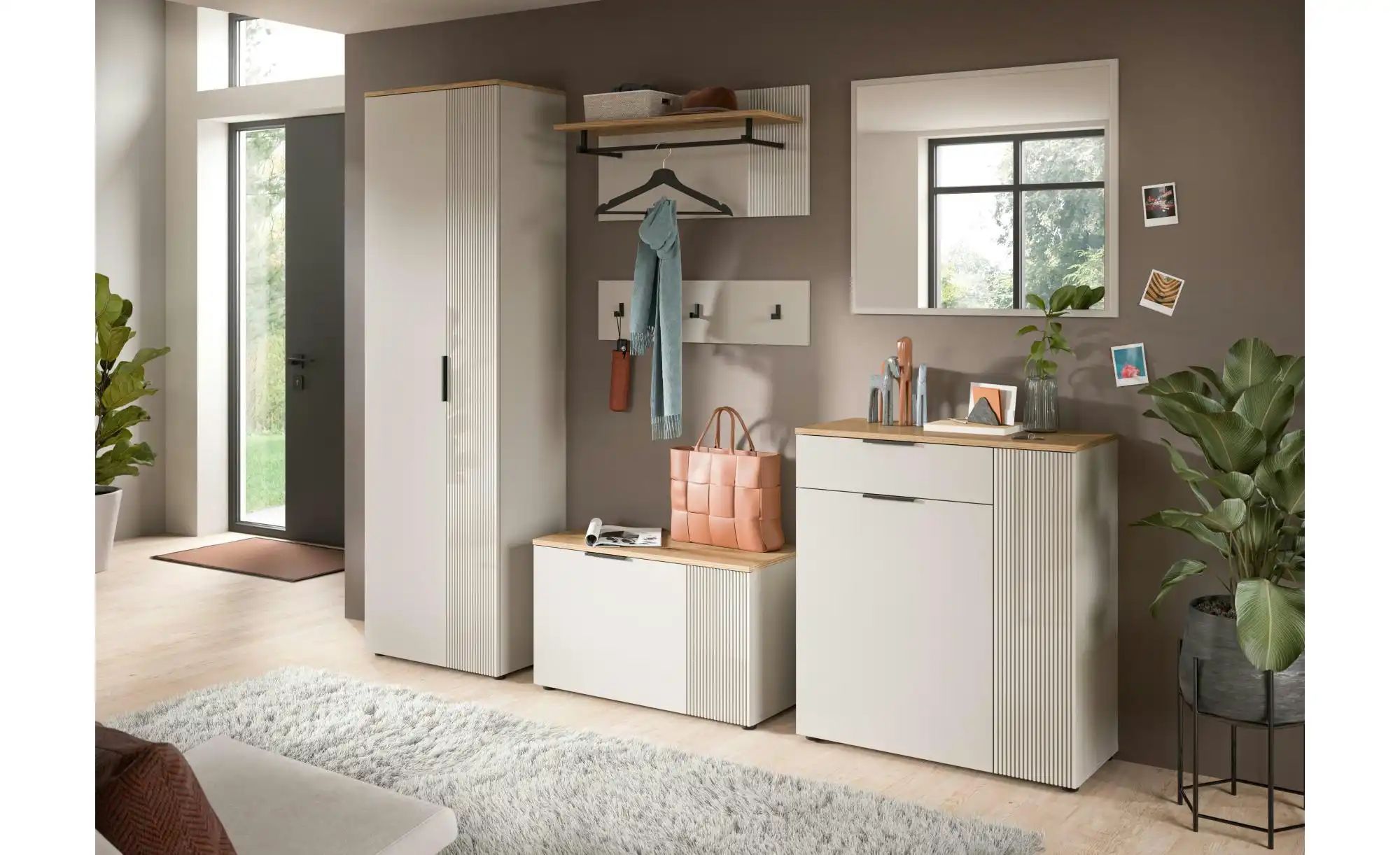 Garderobenpaneel   ¦ creme ¦ Spanplatte ¦ Maße (cm): B: 80 H: 80 Garderoben günstig online kaufen