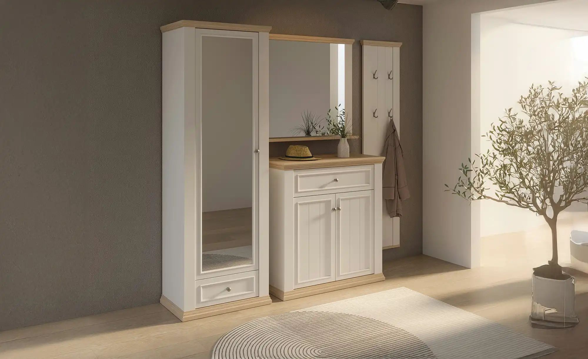 Garderobenschrank  Countryside ¦ weiß ¦ Maße (cm): B: 69,3 H: 202,1 T: 43.2 günstig online kaufen