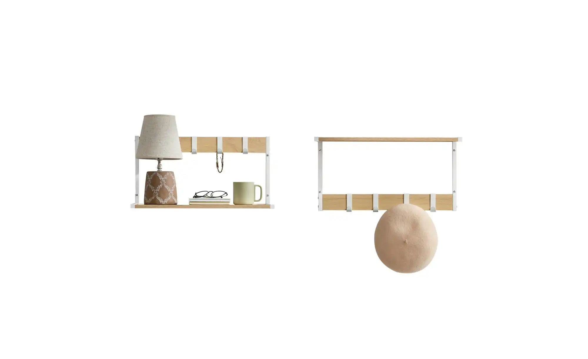 Wandgarderobe   ¦ braun ¦ Holzwerkstoff,Metall ¦ Maße (cm): B: 50 H: 26,5 G günstig online kaufen