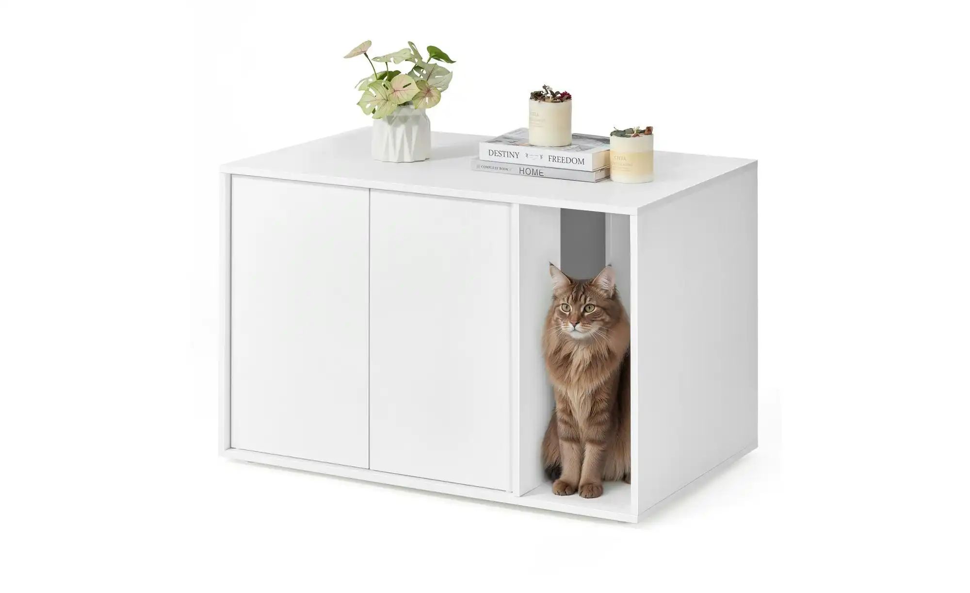 Katzen-Klo Schrank   ¦ weiß ¦ Maße (cm): B: 80 H: 50 Garderoben & Kleiderst günstig online kaufen