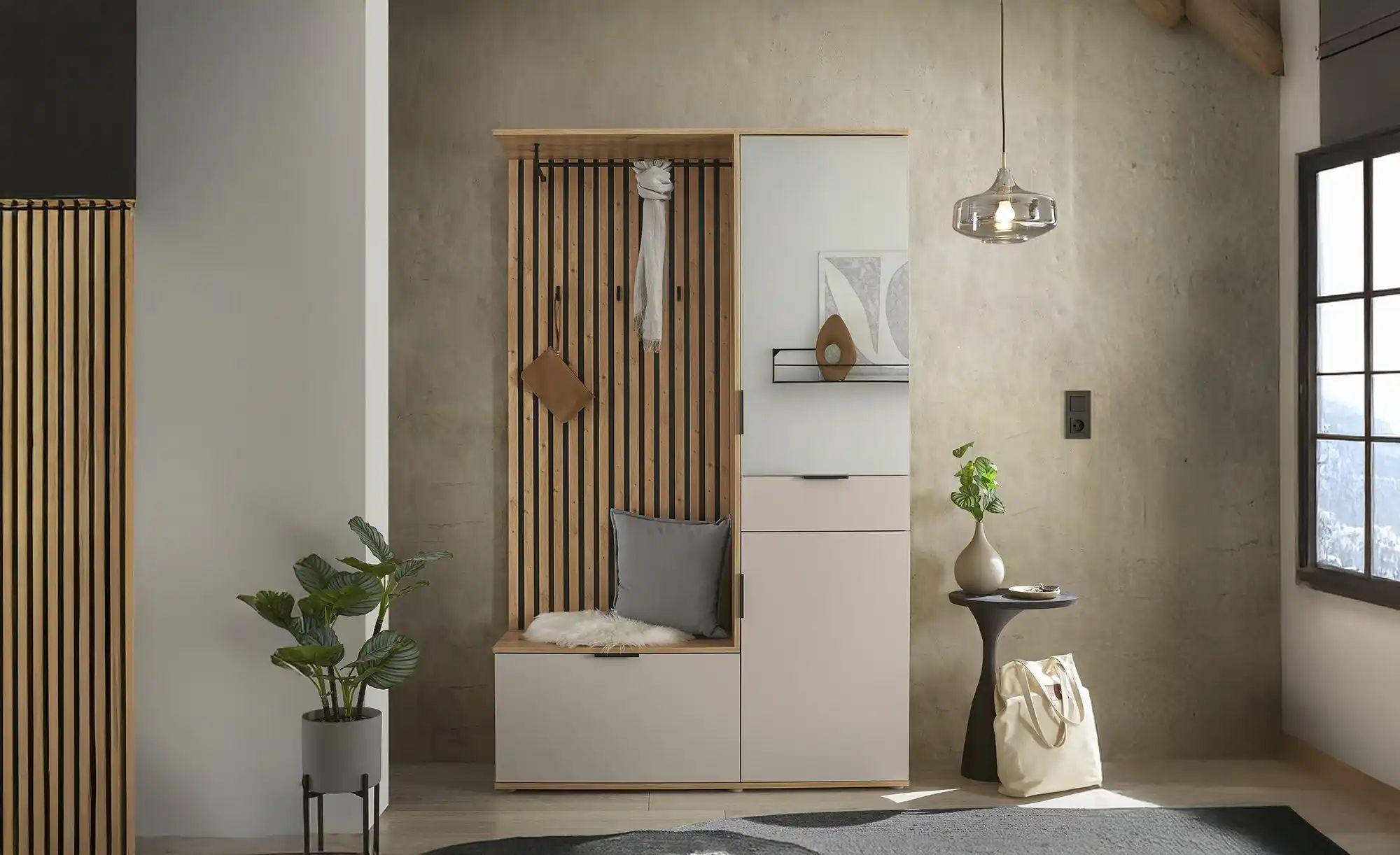 Kompaktgarderobe  Rovereto ¦ creme ¦ Maße (cm): B: 122 H: 195 T: 35.0 Garde günstig online kaufen