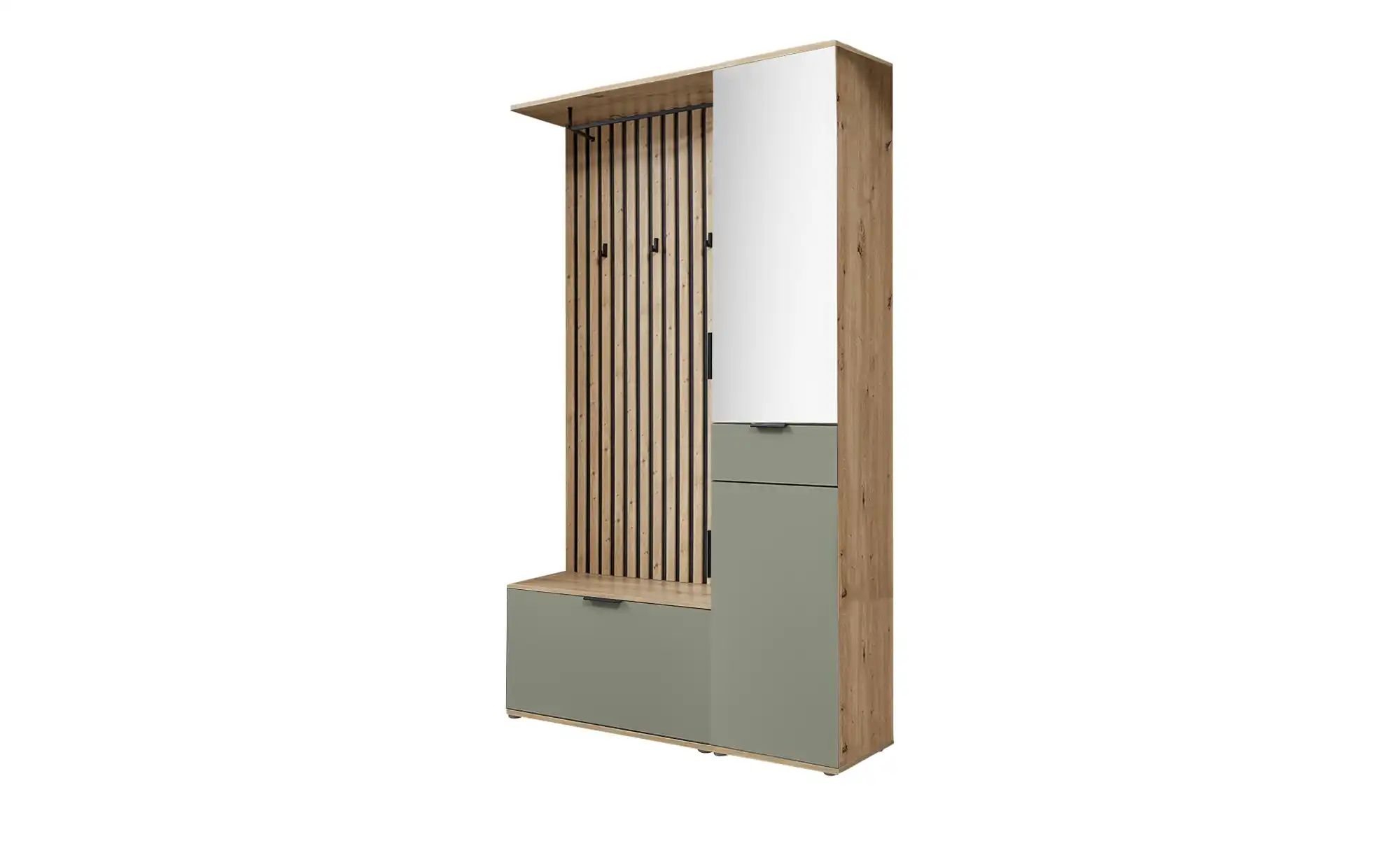Kompaktgarderobe  Rovereto ¦ grün ¦ Maße (cm): B: 122 H: 195 T: 35.0 Garder günstig online kaufen