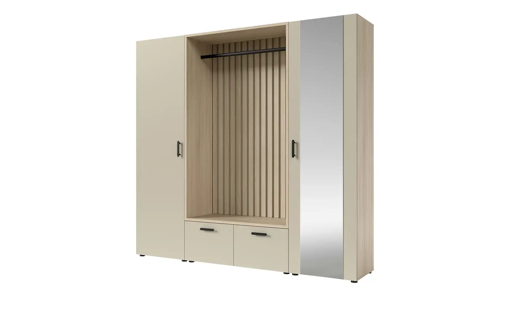 Kompaktgarderobe Sedeno creme Maße (cm): B: 220 H: 200 T: 45.0 - Höffner