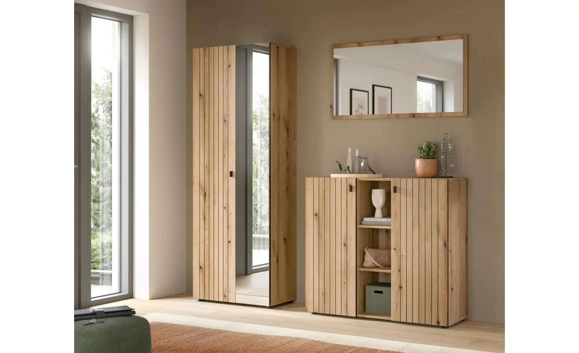 Garderobenkombination   ¦ holzfarben ¦ Maße (cm): B: 191 H: 192 Garderoben günstig online kaufen