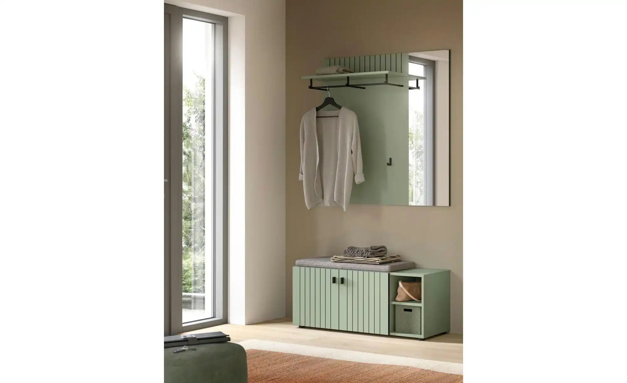 Garderobenkombination   ¦ grün ¦ Maße (cm): B: 106 H: 192 Garderoben & Klei günstig online kaufen