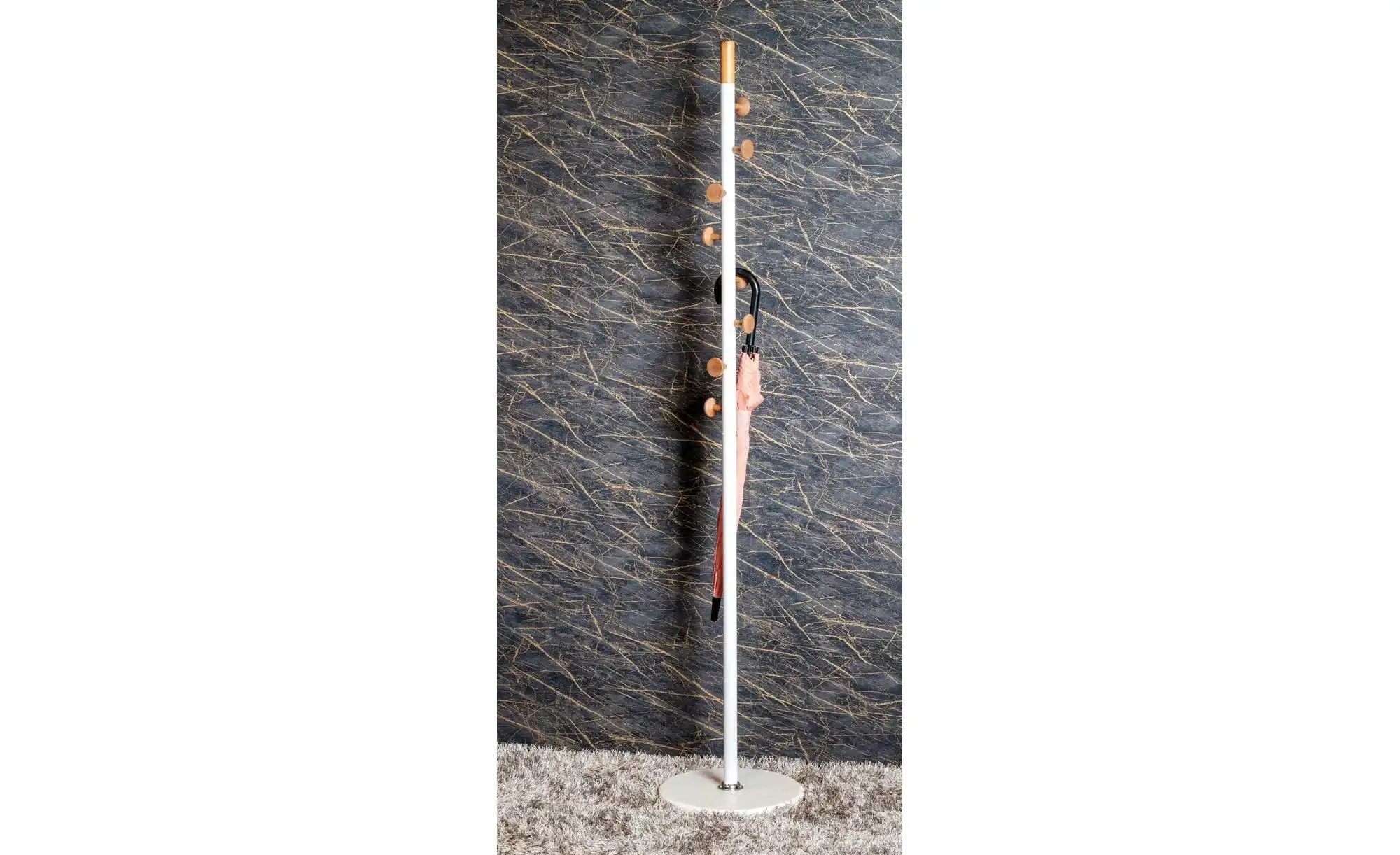 Garderobenständer   ¦ weiß ¦ Metall,Massivholz ¦ Maße (cm): B: 35 H: 178 Ga günstig online kaufen