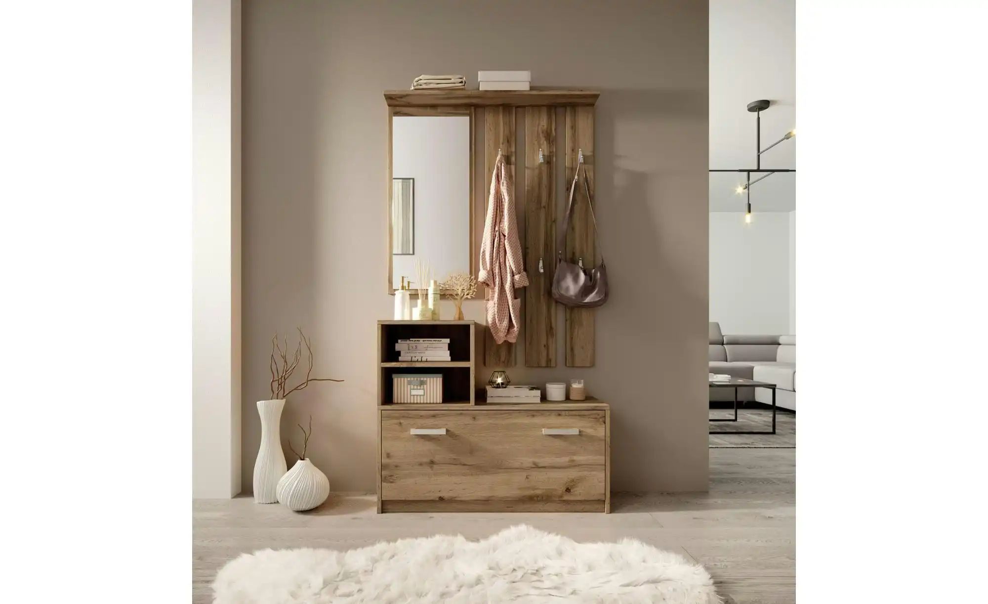 Selsey Garderobenset   ¦ holzfarben ¦ Maße (cm): B: 85 H: 160 Garderoben & günstig online kaufen