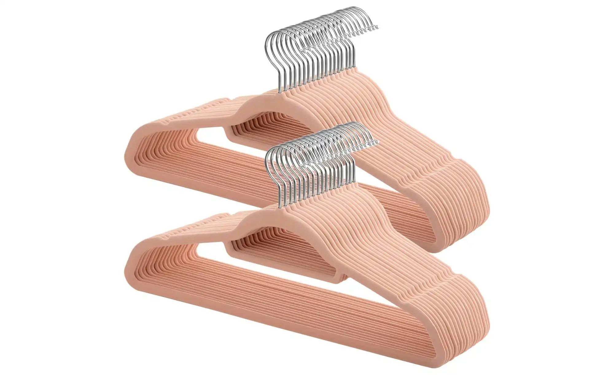 Kleiderbügel 50er-Set   ¦ rosa/pink ¦ Metall,Kunststoff,Stoff ¦ Maße (cm): günstig online kaufen