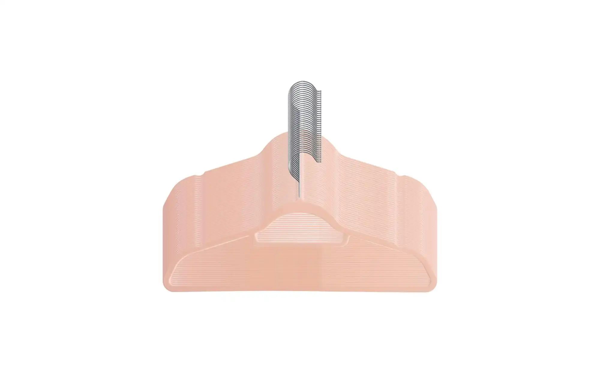 Kleiderbügel 50er-Set   ¦ rosa/pink ¦ Metall,Kunststoff,Stoff ¦ Maße (cm): günstig online kaufen