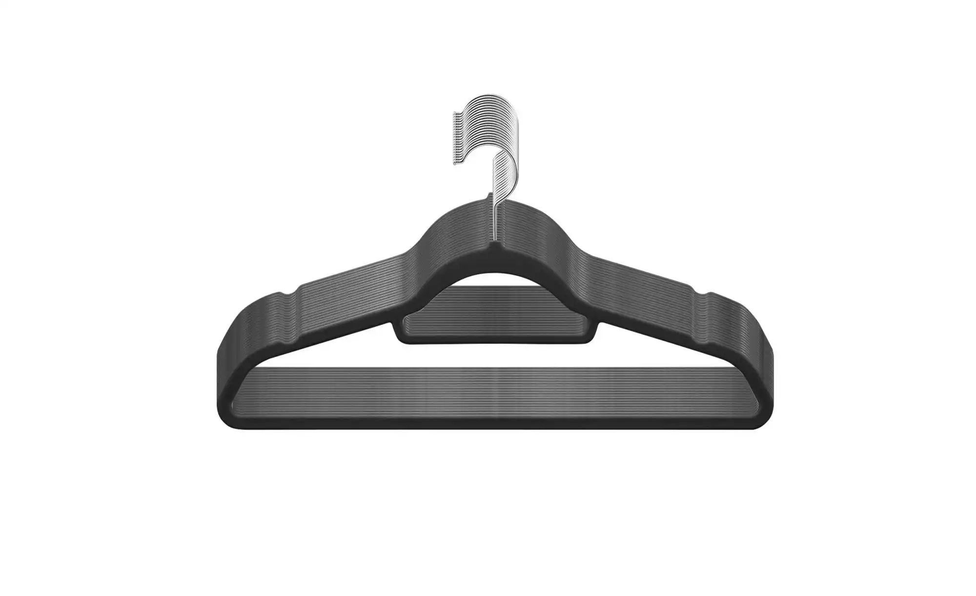 Kleiderbügel 20er-Set   ¦ schwarz ¦ Metall,Kunststoff,Stoff ¦ Maße (cm): B: günstig online kaufen