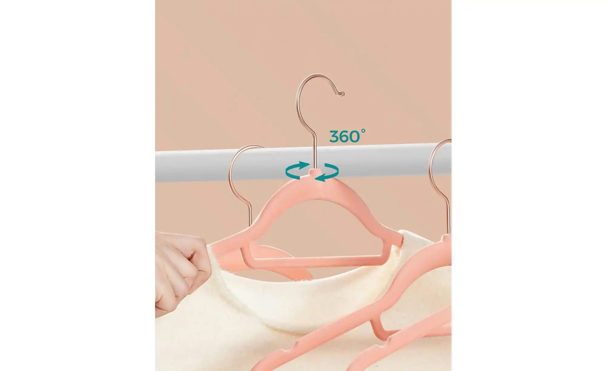 Kleiderbügel 50er-Set   ¦ rosa/pink ¦ Kunststoff,Stoff ¦ Maße (cm): B: 43,5 günstig online kaufen