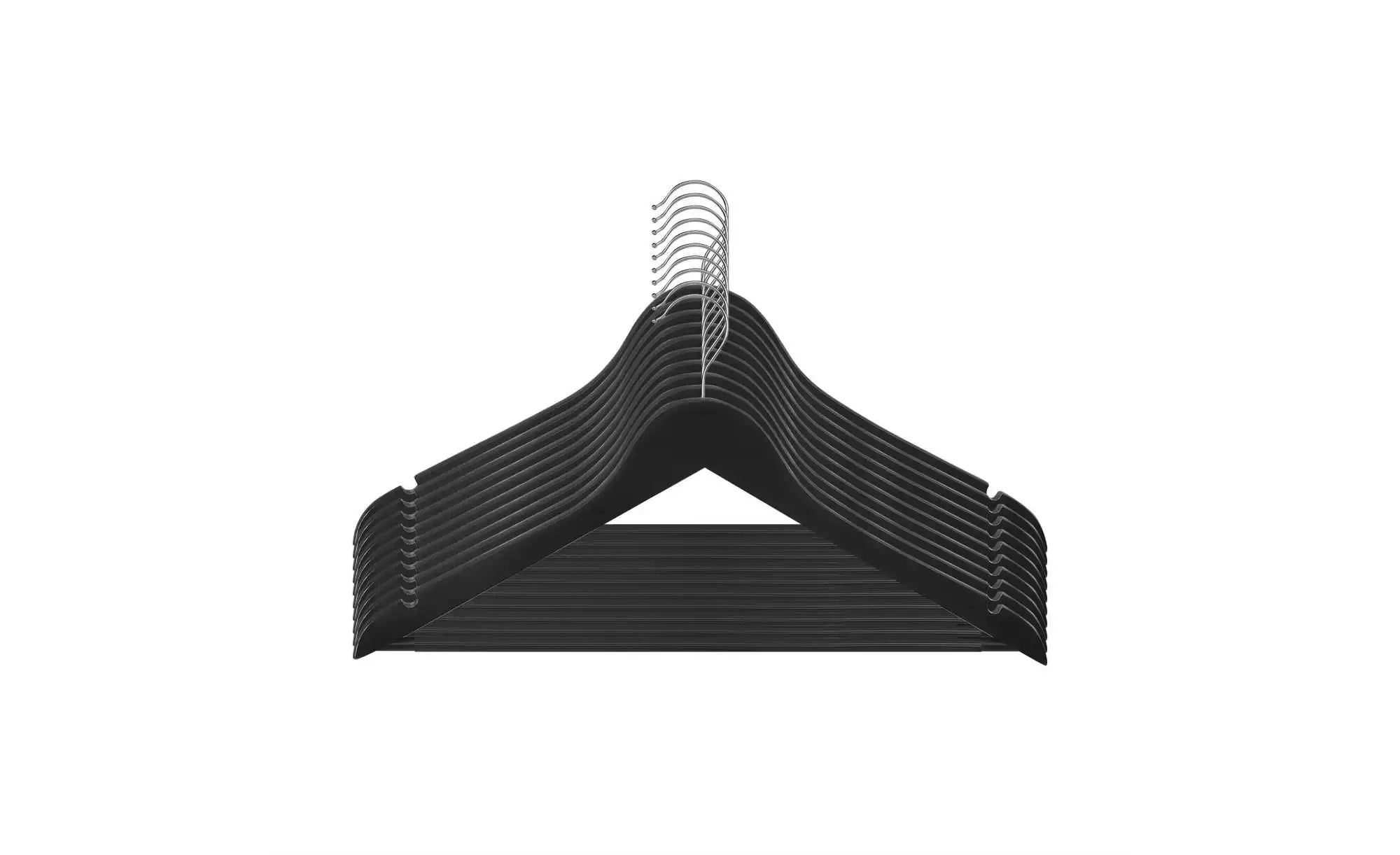 Kleiderbügel 10er-Set   ¦ schwarz ¦ Metall,Massivholz ¦ Maße (cm): B: 44,5 günstig online kaufen