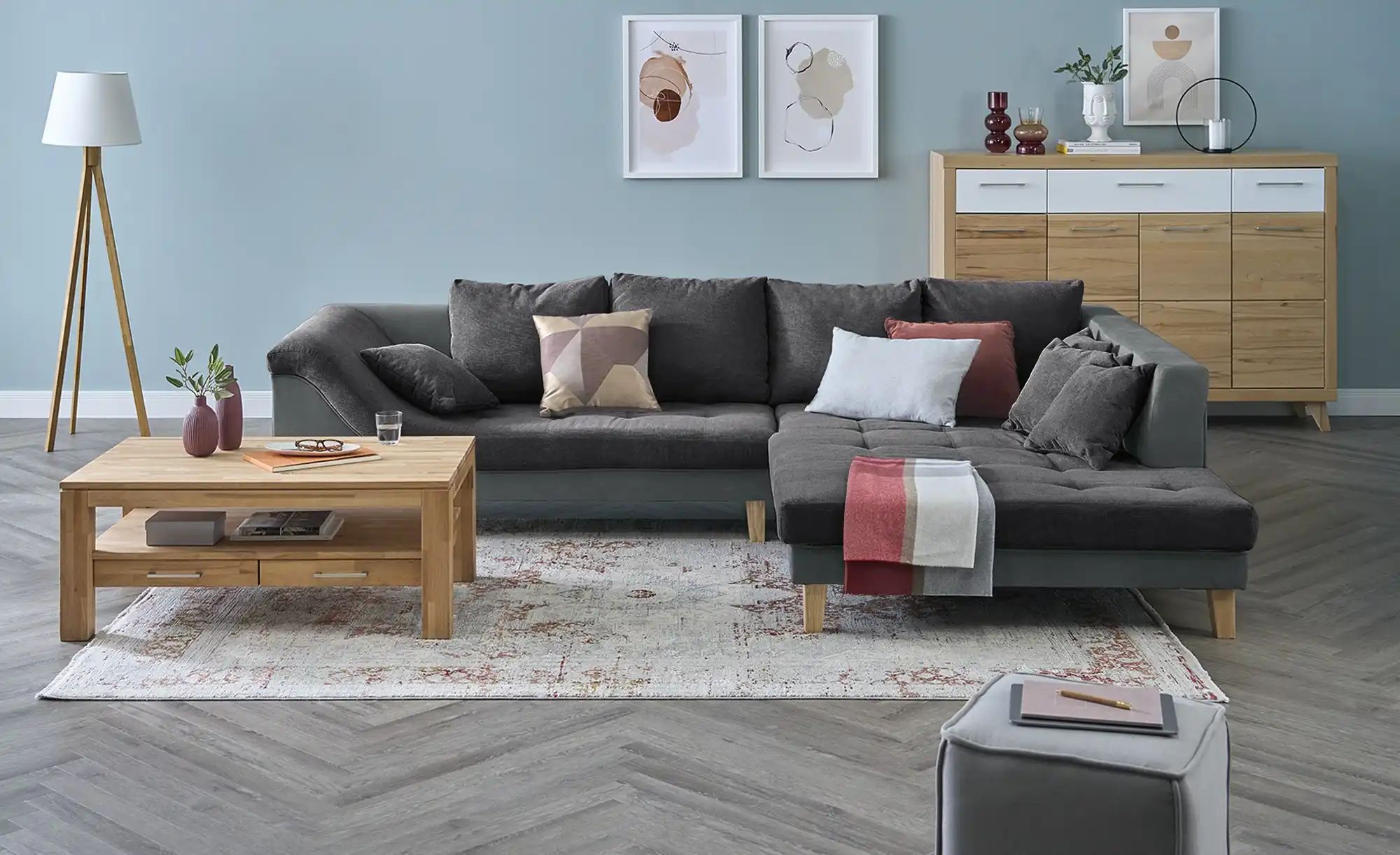 smart Ecksofa  Wilma ¦ grau ¦ Maße (cm): B: 302 H: 82 T: 202.0 Polstermöbel günstig online kaufen