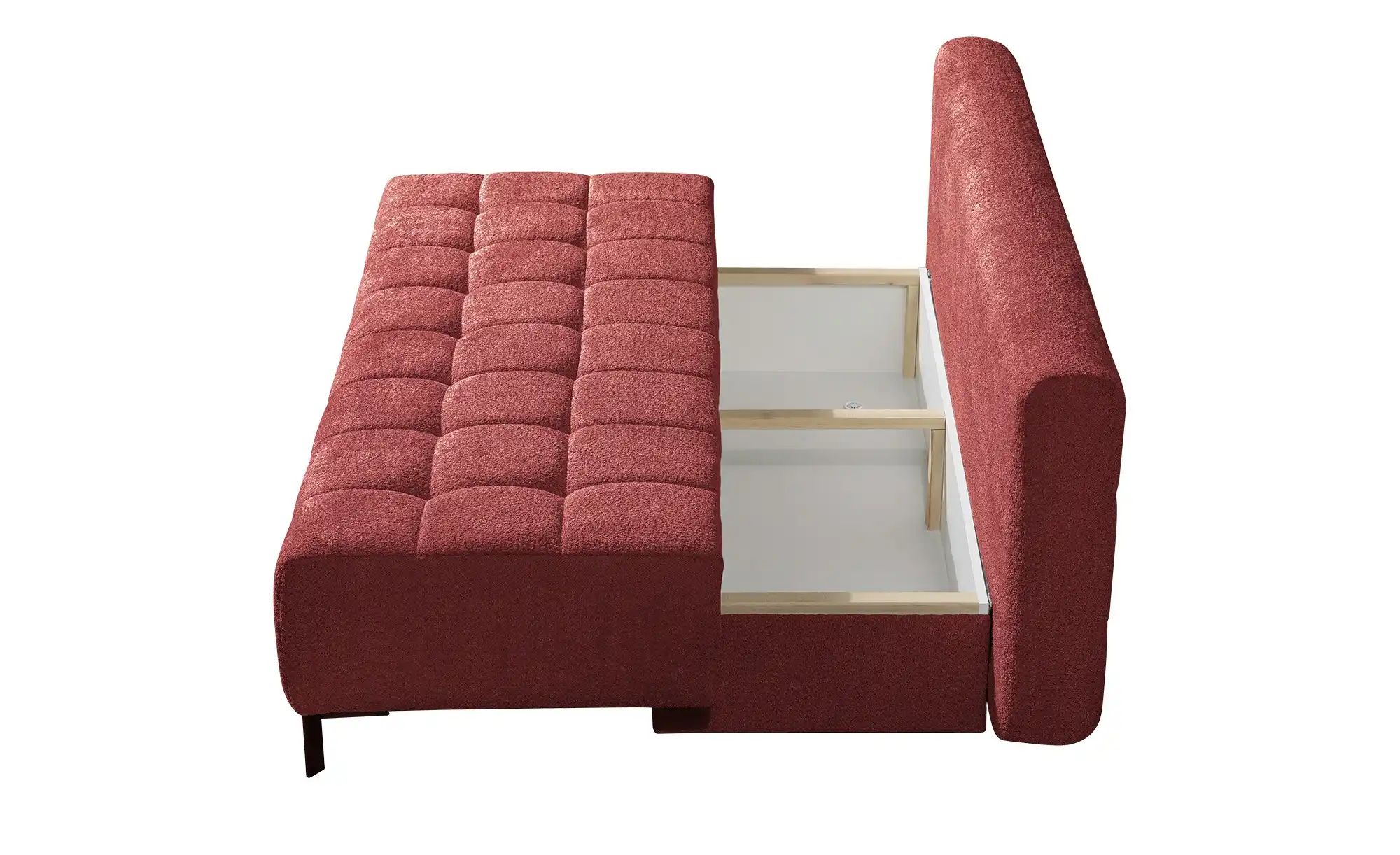 Querschläfer  aus Bouclé  Sammy ¦ rot ¦ Maße (cm): B: 206 H: 98 T: 98.0 Pol günstig online kaufen
