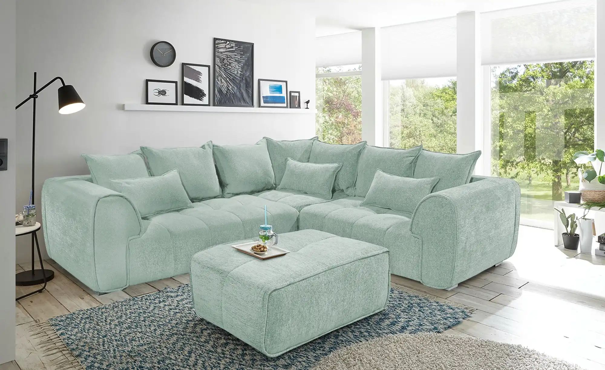 uno Ecksofa  London ¦ grün ¦ Maße (cm): B: 297 H: 71 T: 265 Polstermöbel > günstig online kaufen