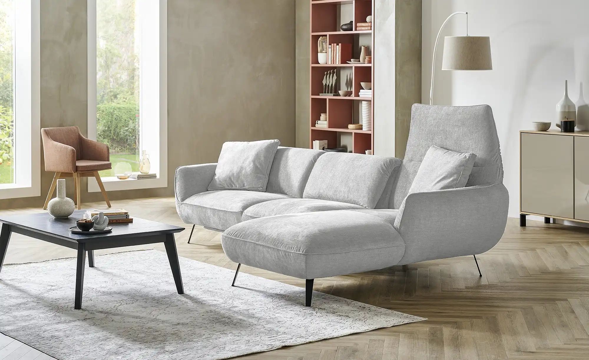 pop Ecksofa  Ventus ¦ silber ¦ Maße (cm): B: 281 H: 111 T: 174 Polstermöbel günstig online kaufen