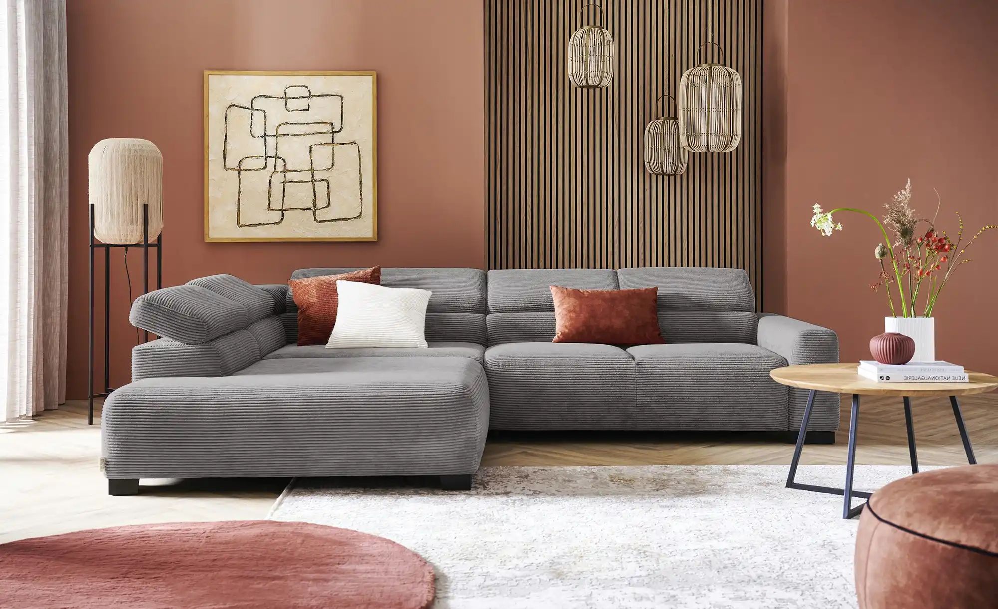 Thumbnail - Jette Home Ecksofa aus Cord Jette Flirt ¦ rosa/pink ¦ Maße (cm): B: 311 H: 84 T: 219.0 Polstermöbel > Sofas > Ecksofas -...