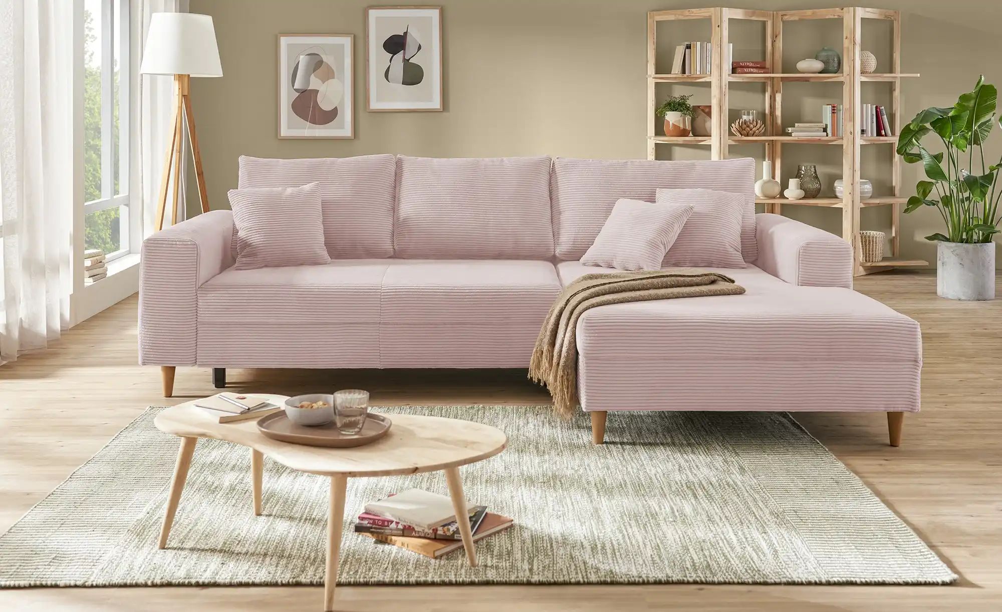 Ecksofa  Benedita ¦ rosa/pink ¦ Maße (cm): B: 275 H: 91 T: 173 Polstermöbel günstig online kaufen