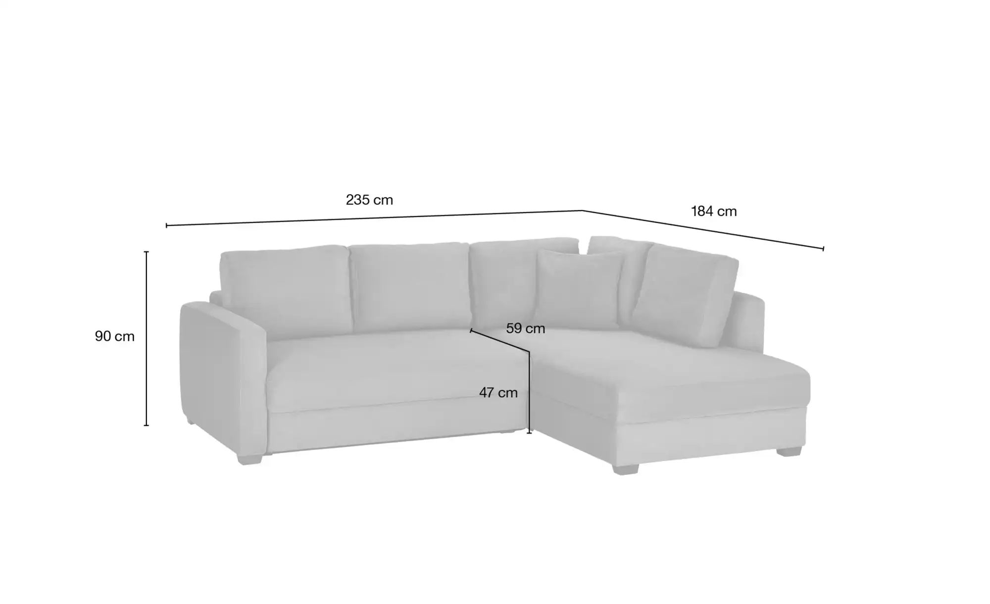 Thumbnail - bobb Ecksofa mit Boxspringpolsterung Lisa de Luxe ¦ rosa/pink ¦ Maße (cm): B: 235 H: 90 T: 184.0 Polstermöbel > Sofas >...