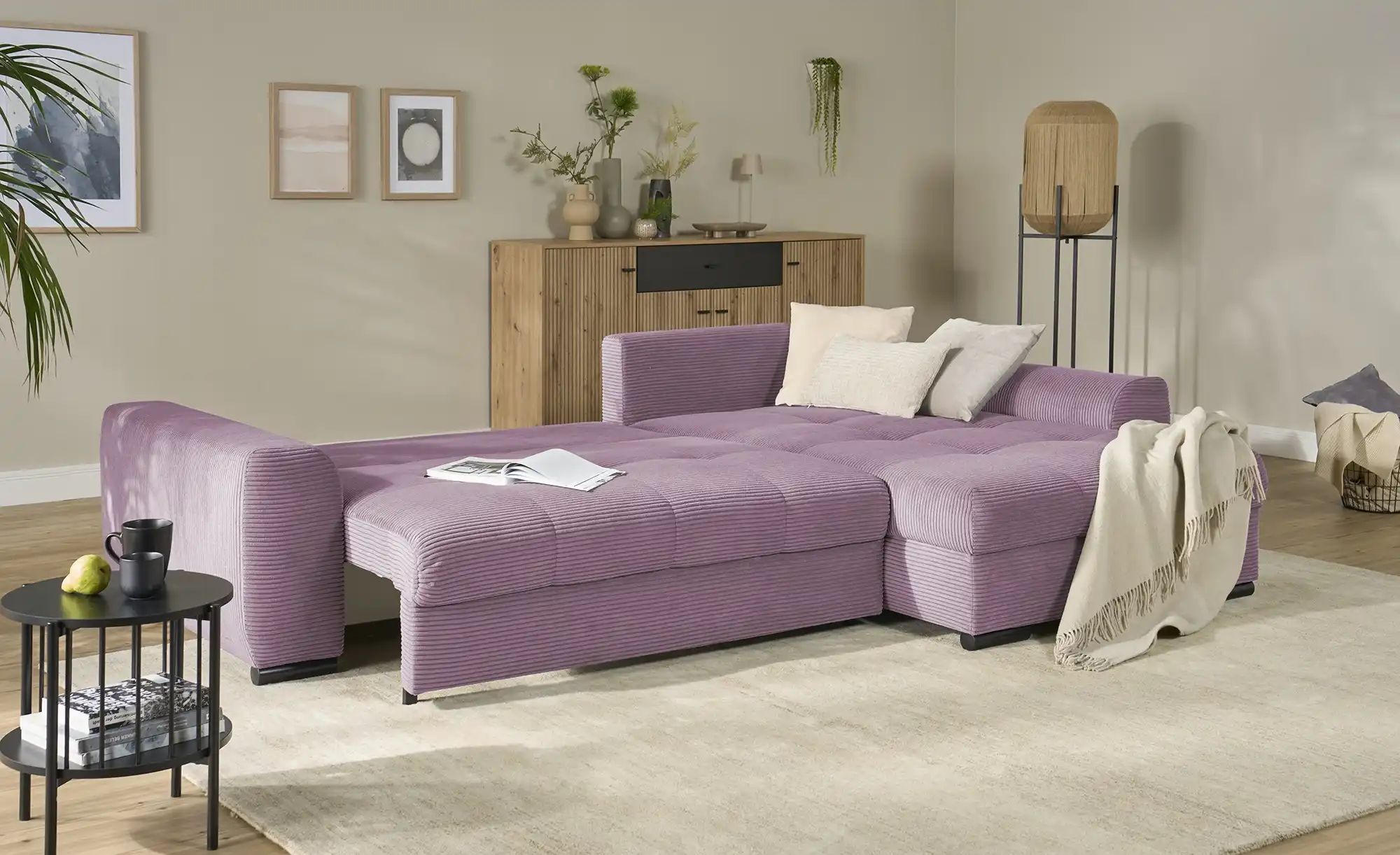 bobb Ecksofa in kuscheligem Cordstoff Soumia ¦ lila/violett ¦ Maße (cm): B: günstig online kaufen