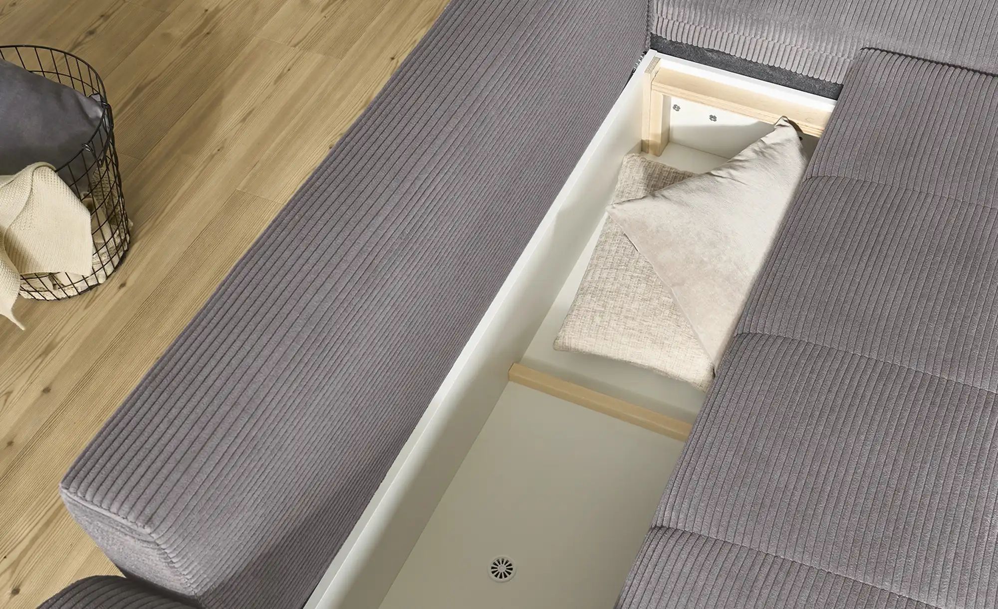 bobb Ecksofa in kuscheligem Cordstoff Soumia ¦ grau ¦ Maße (cm): B: 283 H: günstig online kaufen