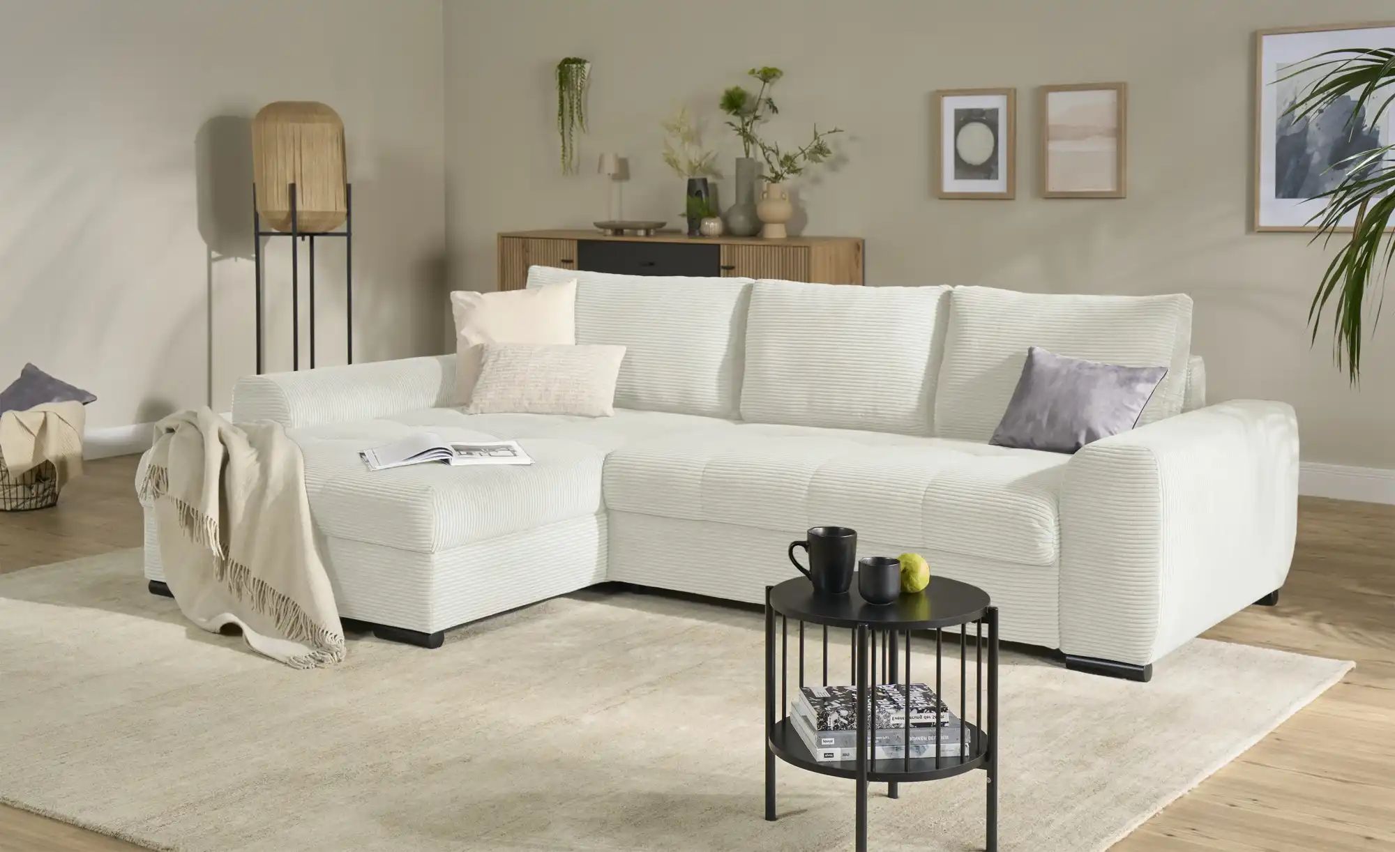 bobb Ecksofa in kuscheligem Cordstoff Soumia ¦ grau ¦ Maße (cm): B: 283 H: günstig online kaufen