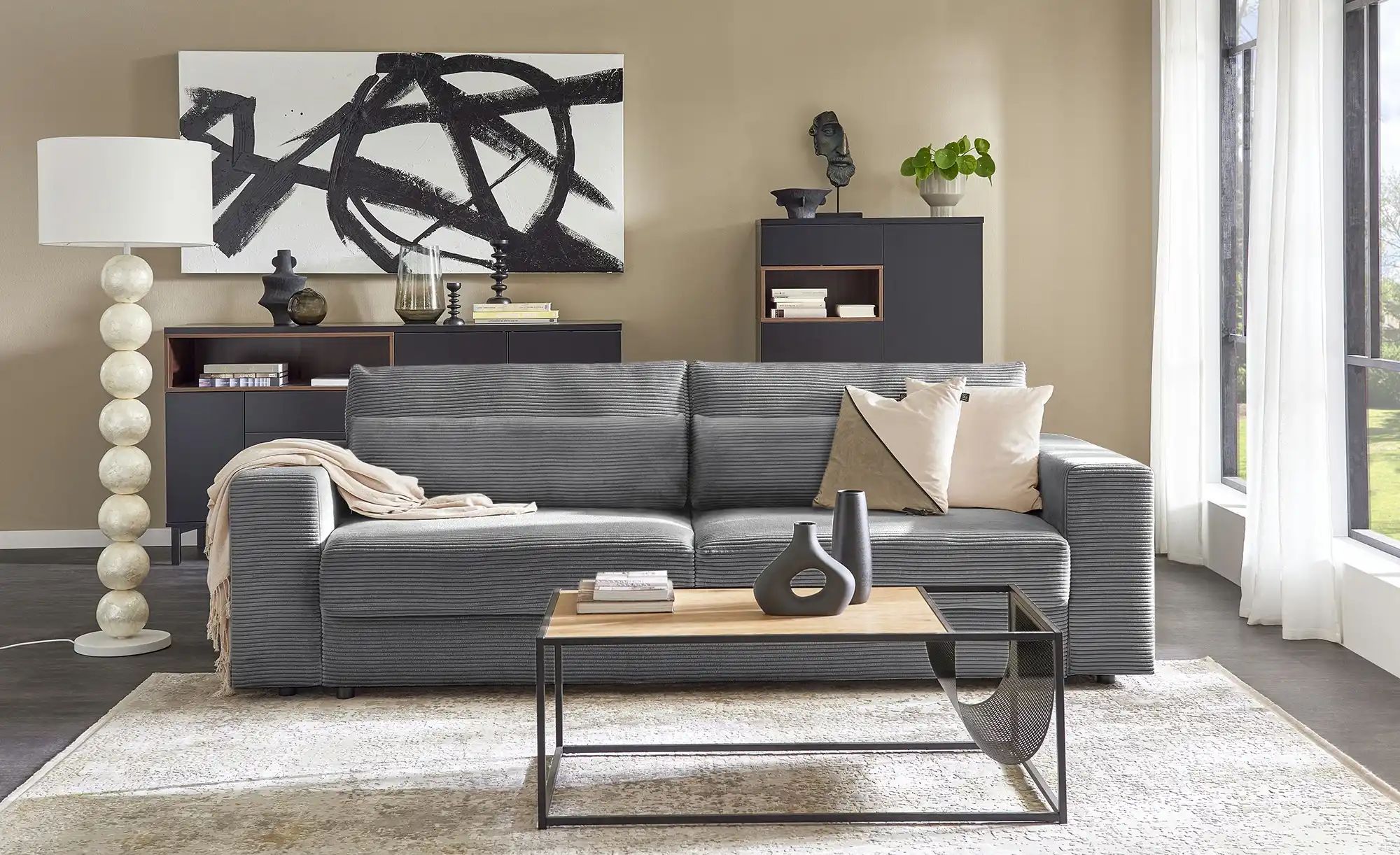 Big Sofa mit Schlaffunktion  Branna ¦ grau ¦ Maße (cm): B: 250 H: 101 T: 10 günstig online kaufen