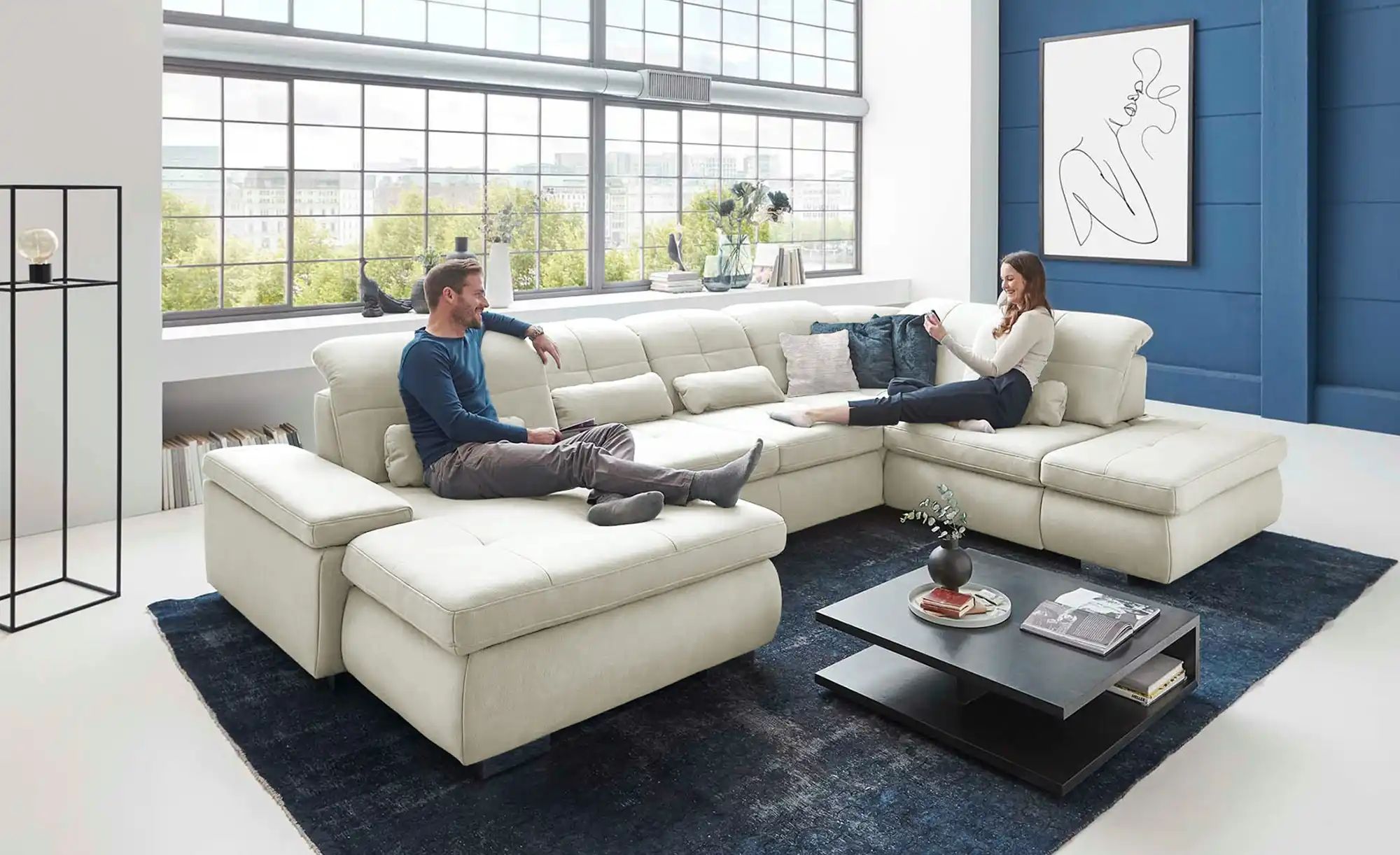 Thumbnail - Lounge Collection Wohnlandschaft aus Mikrofaser Affair ¦ weiß ¦ Maße (cm): B: 371 H: 100 T: 260.0 Polstermöbel > Sofas >...