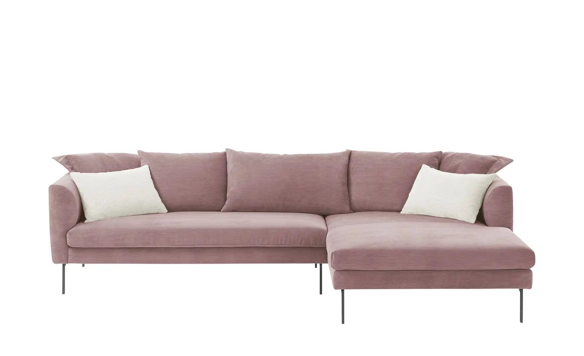 Gray & Jones Ecksofa aus Cord ¦ rosa/pink ¦ Maße (cm): B: 284 H: 85 T: 178 günstig online kaufen