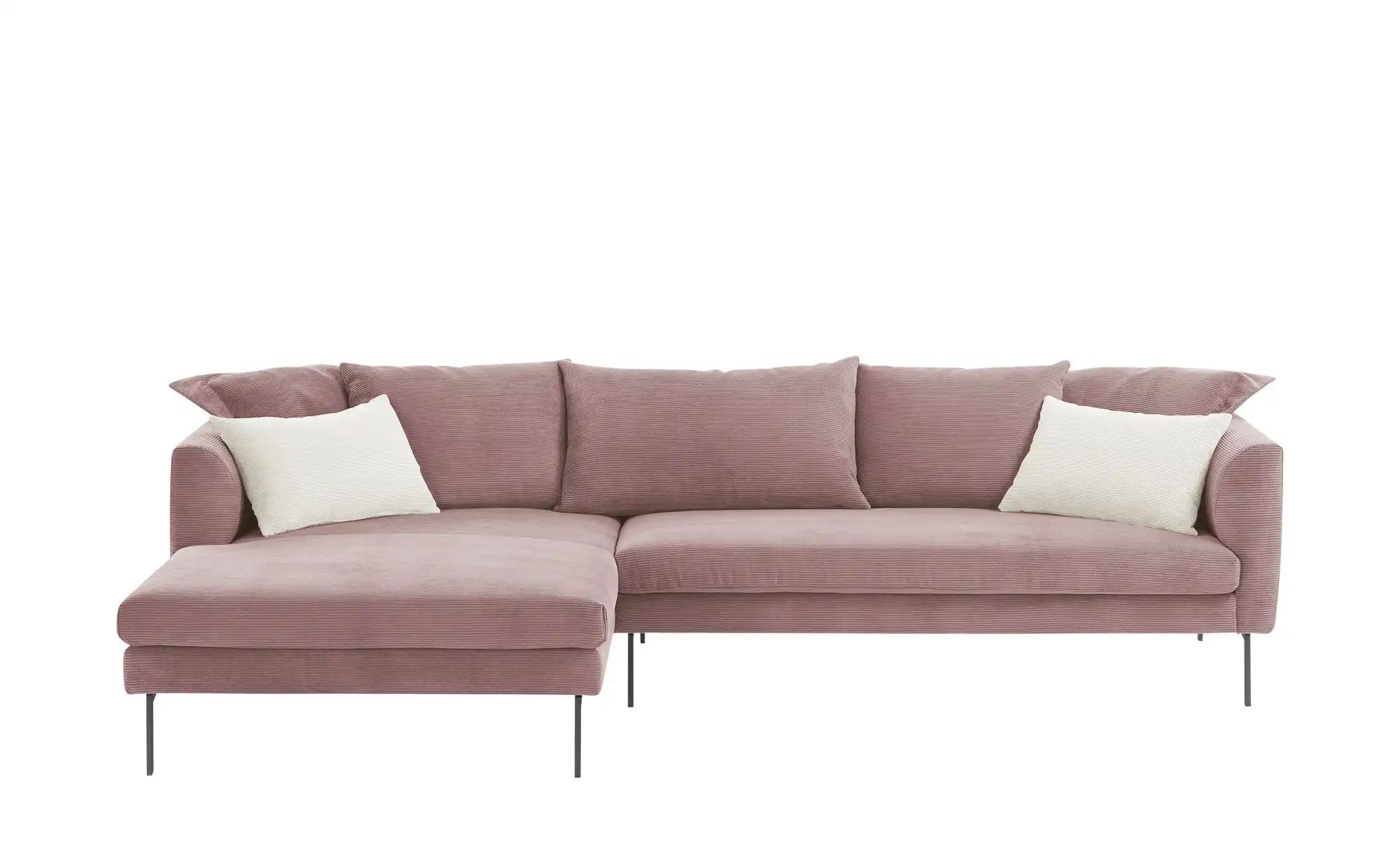 Gray & Jones Ecksofa aus Cord ¦ rosa/pink ¦ Maße (cm): B: 284 H: 85 T: 178 günstig online kaufen