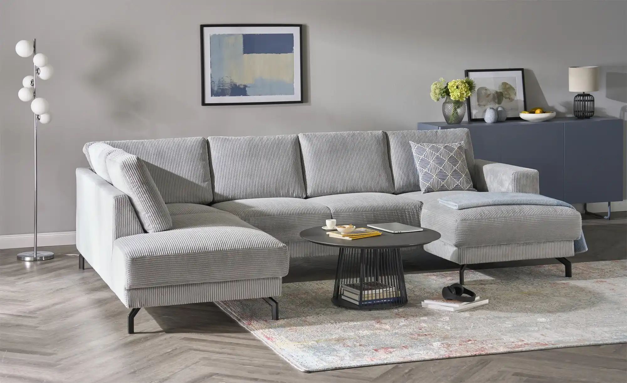 Thumbnail - switch Wohnlandschaft aus Cord Brazil ¦ grau ¦ Maße (cm): B: 303 H: 78 T: 200.0 Polstermöbel > Sofas > Wohnlandschaften ...