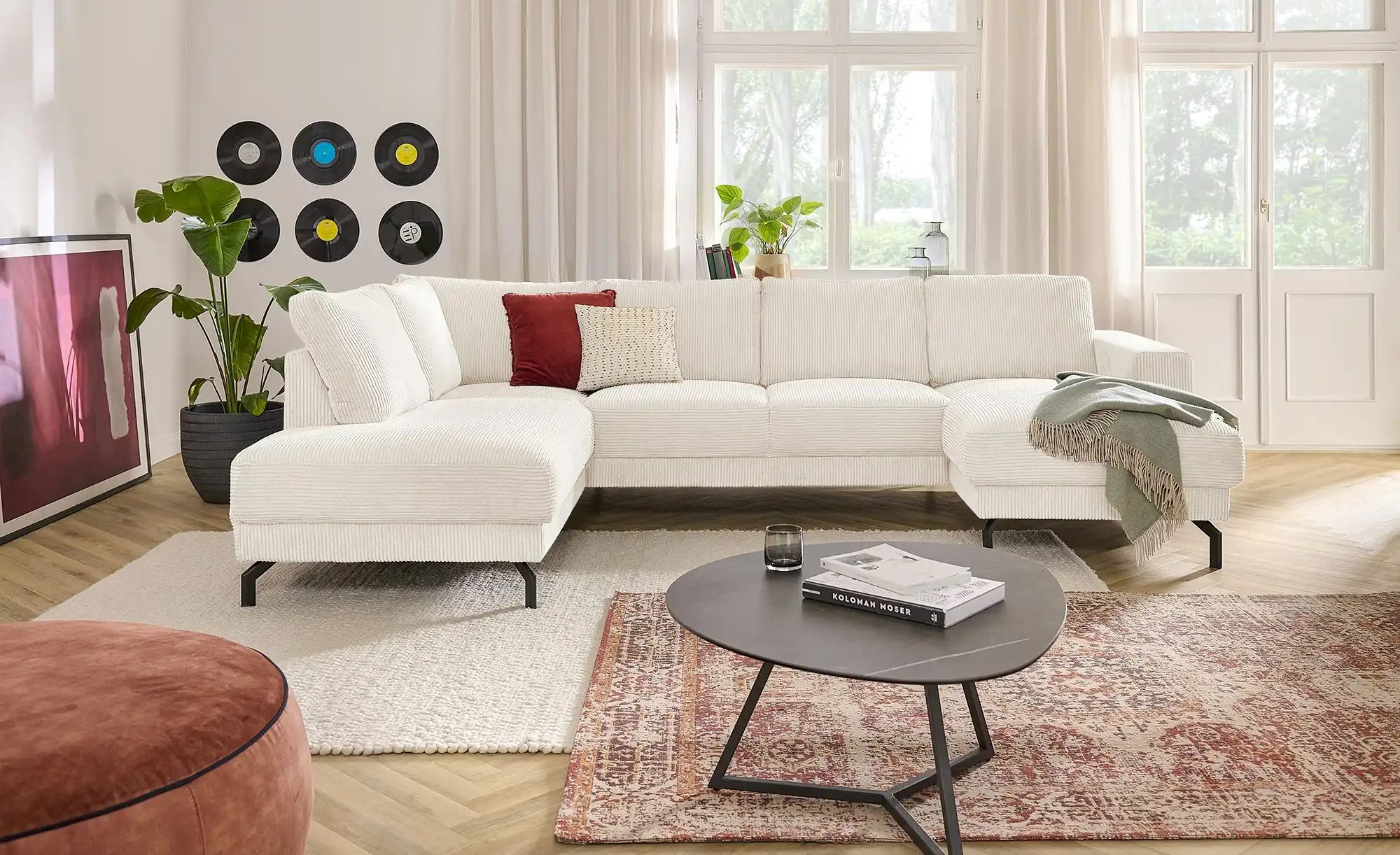 Thumbnail - switch Wohnlandschaft aus Cord Brazil ¦ weiß ¦ Maße (cm): B: 303 H: 78 T: 200.0 Polstermöbel > Sofas > Wohnlandschaften ...