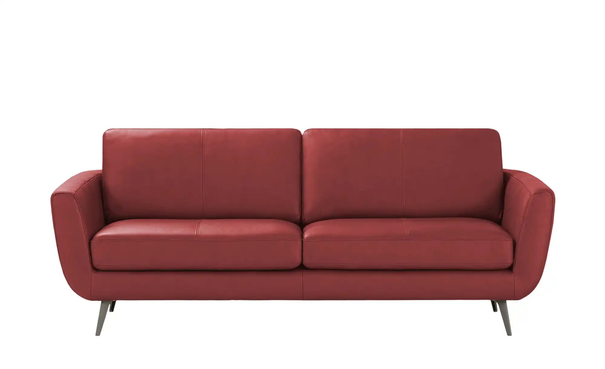 SOHO Ledersofa  Smilla ¦ rot ¦ Maße (cm): B: 217 H: 85 T: 93 Polstermöbel > günstig online kaufen