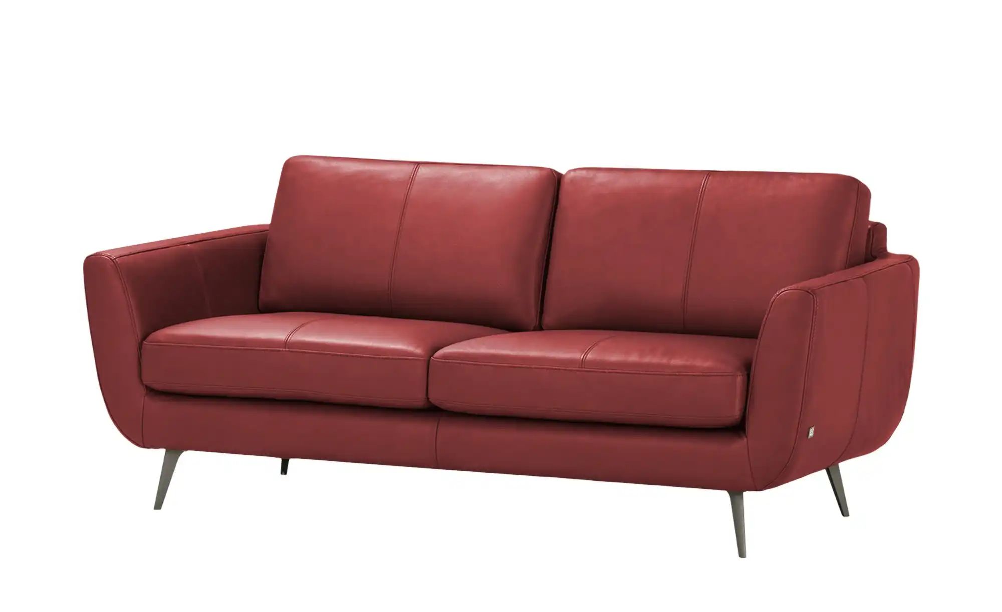 SOHO Ledersofa  Smilla ¦ rot ¦ Maße (cm): B: 197 H: 85 T: 93 Polstermöbel > günstig online kaufen