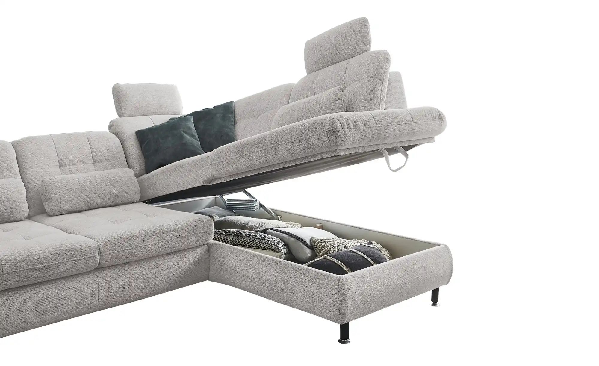 Lounge Collection Ecksofa  LIORA ¦ grau ¦ Maße (cm): B: 242 H: 99 T: 210 Po günstig online kaufen