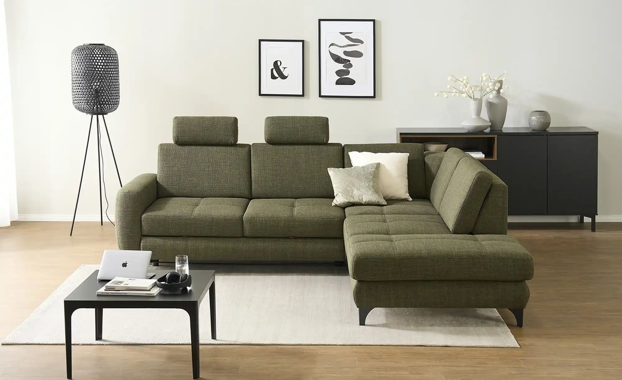 Ecksofa  Cosima II ¦ grün ¦ Maße (cm): B: 284 H: 90 T: 249 Polstermöbel > S günstig online kaufen