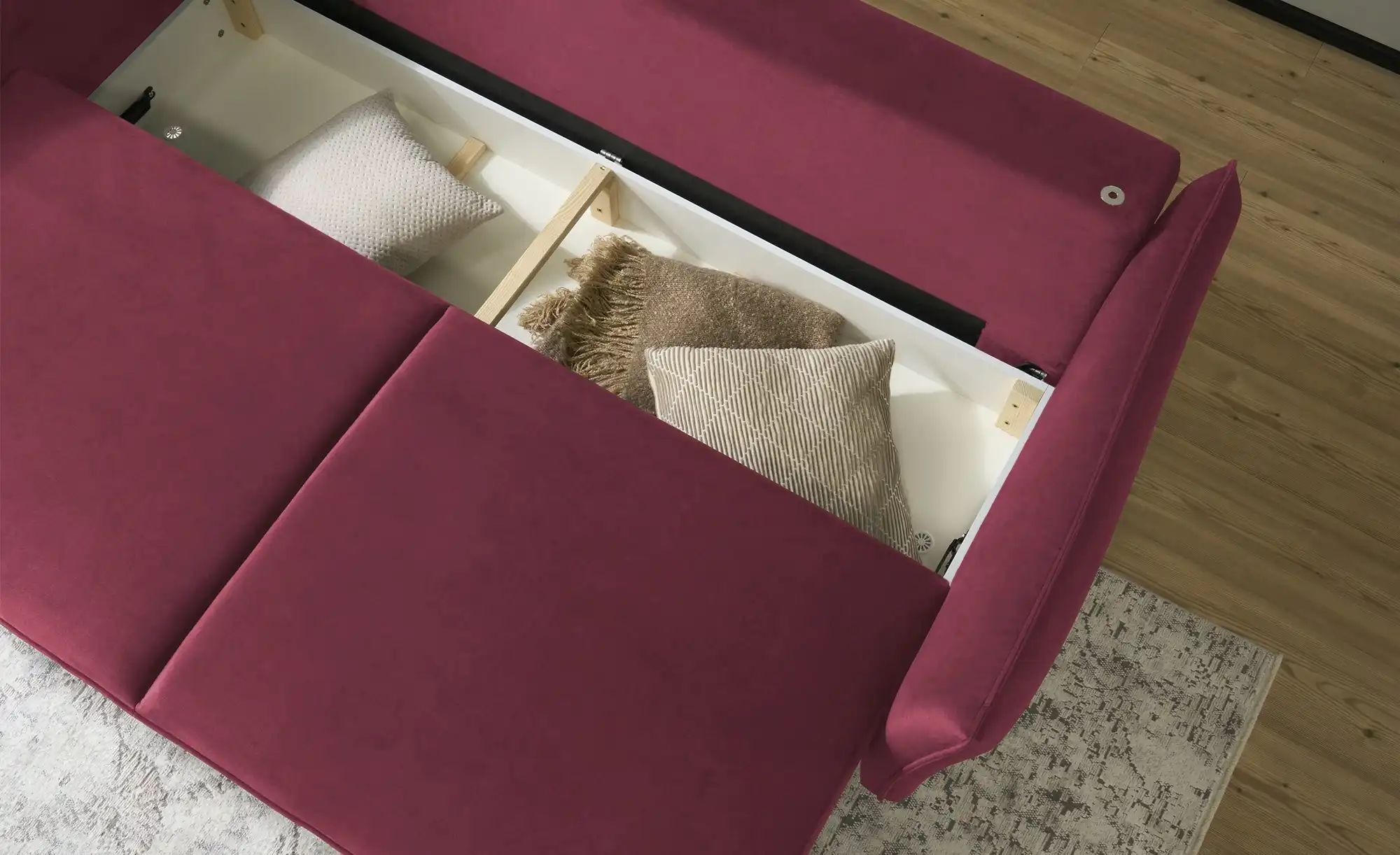 smart Schlafsofa mit verstellbaren Kopfstützen Momoka ¦ rot ¦ Maße (cm): B: günstig online kaufen