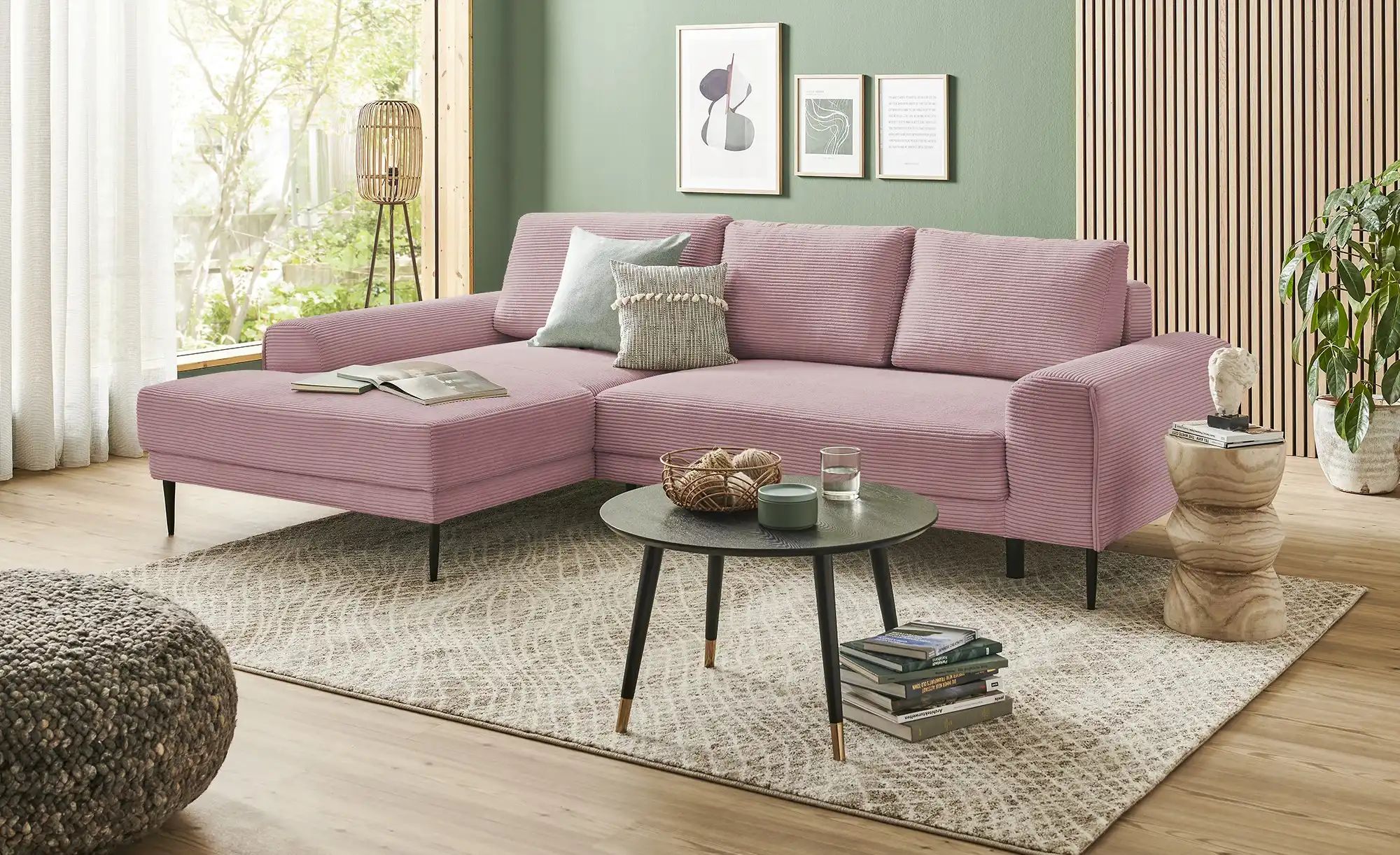 switch Ecksofa aus Cord Capitol ¦ rosa/pink ¦ Maße (cm): B: 276 H: 89 T: 17 günstig online kaufen