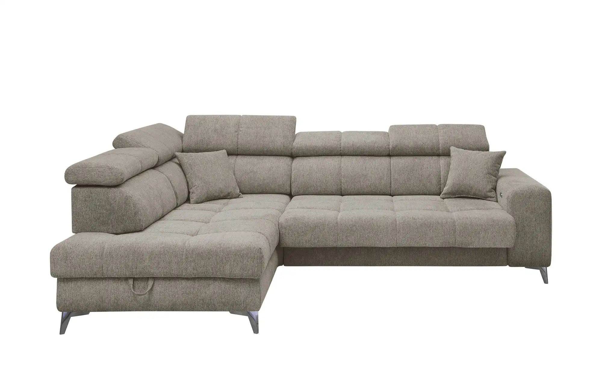 uno Ecksofa inklusive Sitztiefenverstellung Sydney ¦ grau ¦ Maße (cm): B: 282 H: 105 T: 198.0 Polstermöbel > Sofas > Ecksofas - Höffner
