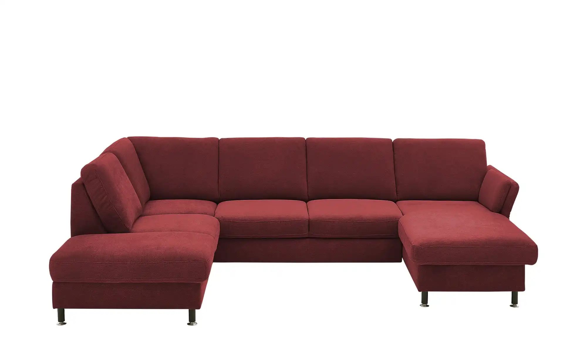 meinSofa Wohnlandschaft aus Flachgewebe Veit ¦ rot ¦ Maße (cm): B: 305 H: 9 günstig online kaufen