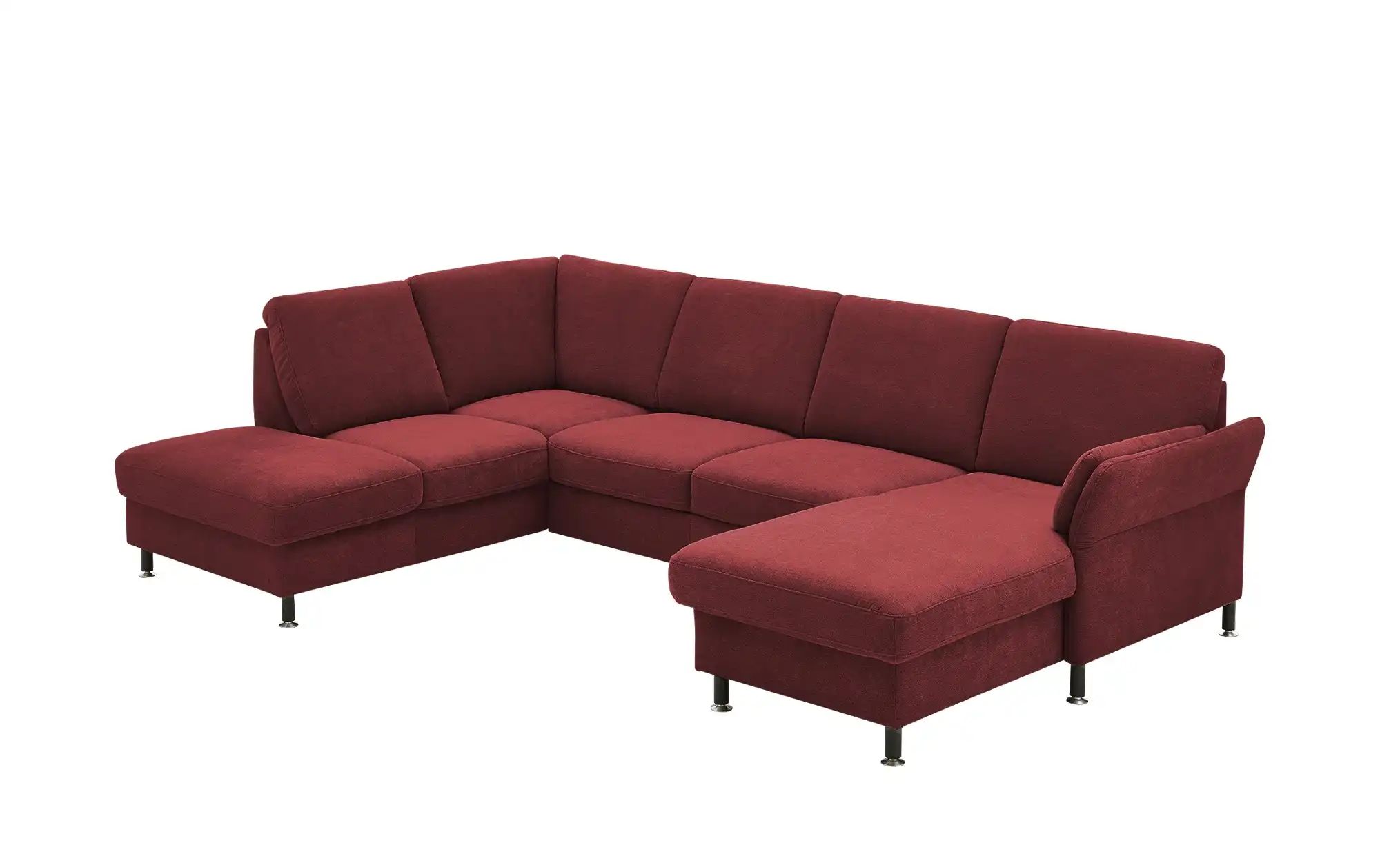 Thumbnail - meinSofa Wohnlandschaft aus Flachgewebe Veit ¦ rot ¦ Maße (cm): B: 305 H: 90 T: 200.0 Polstermöbel > Sofas > Wohnlandsch...