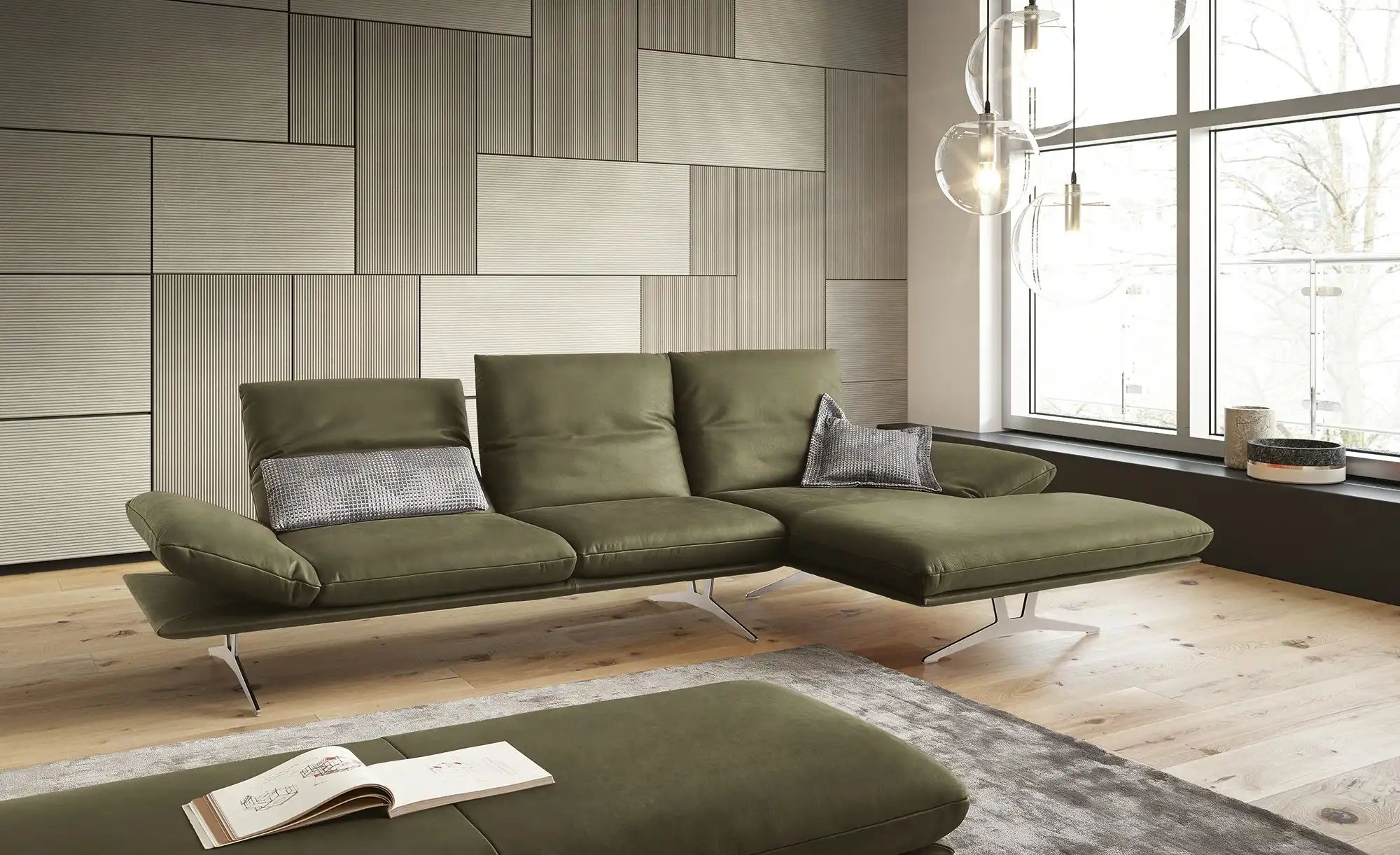 Thumbnail - KOINOR Ecksofa Echtleder Francis ¦ grün ¦ Maße (cm): B: 314 H: 93 T: 159.0 Polstermöbel > Sofas > Ecksofas - Höffner