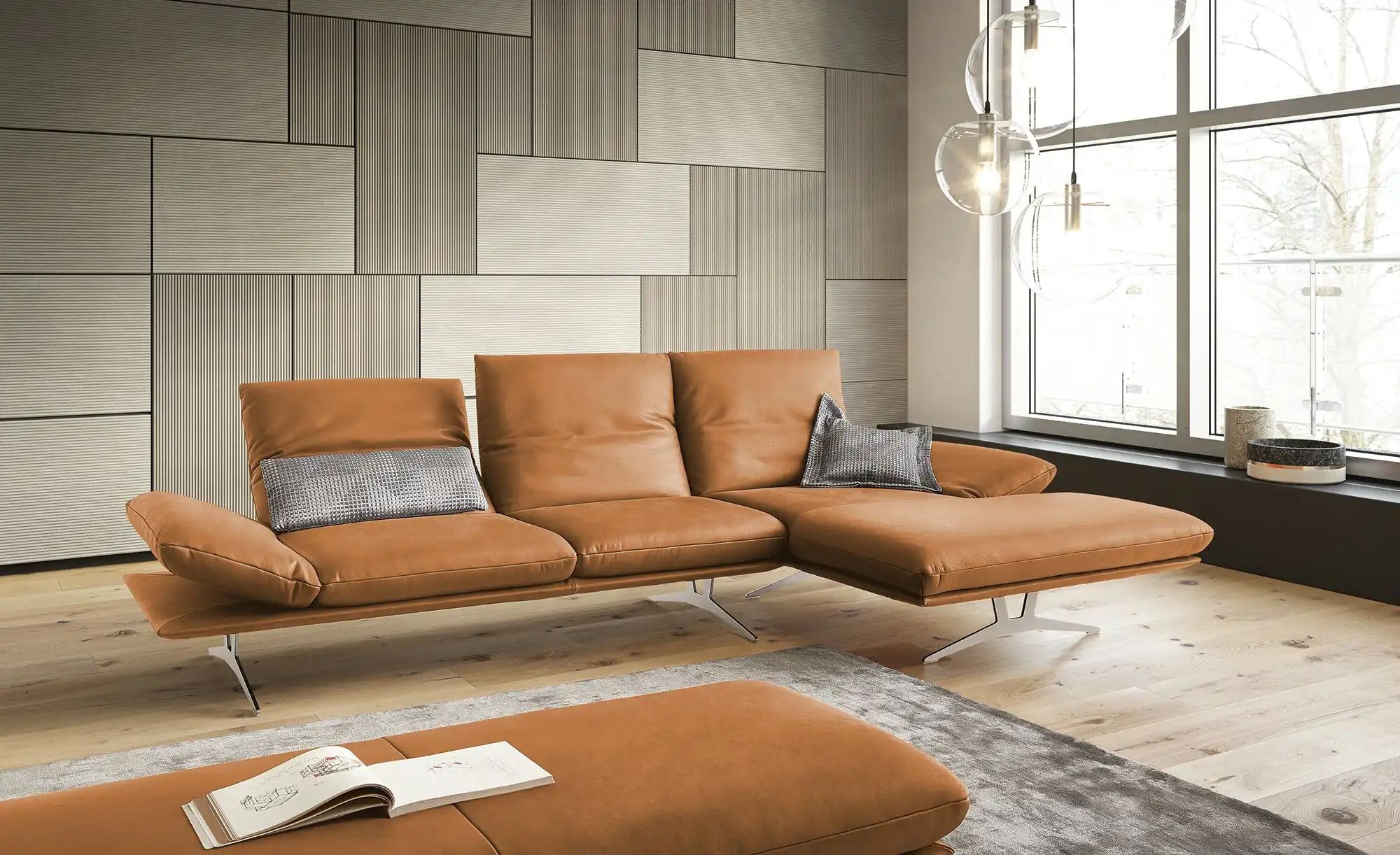 KOINOR Ecksofa Echtleder Francis ¦ gelb ¦ Maße (cm): B: 314 H: 93 T: 159.0 günstig online kaufen