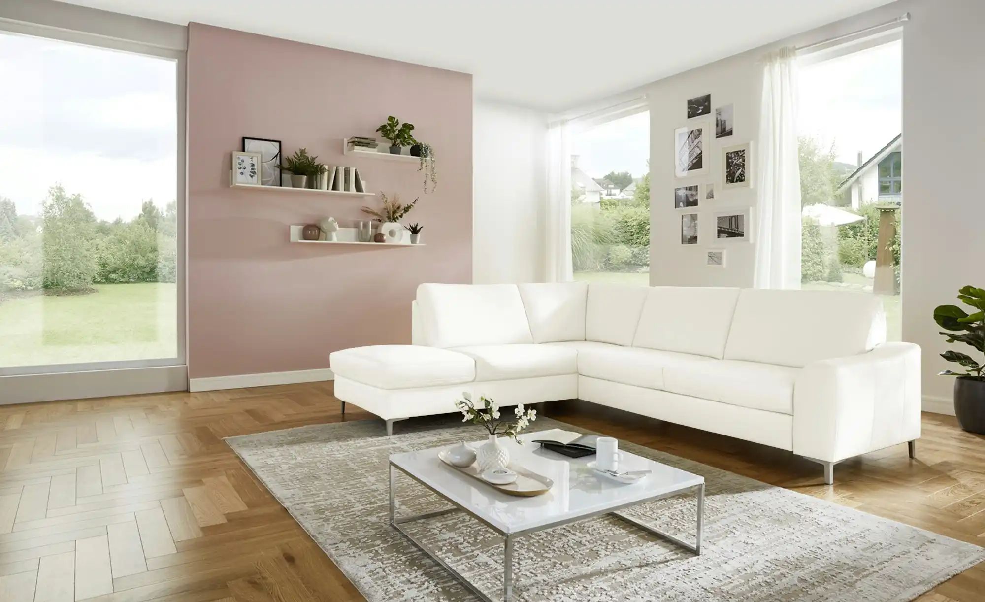 Thumbnail - meinSofa Ecksofa Lea ¦ weiß ¦ Maße (cm): B: 271 H: 92 T: 235.0 Polstermöbel > Sofas > Ecksofas - Höffner