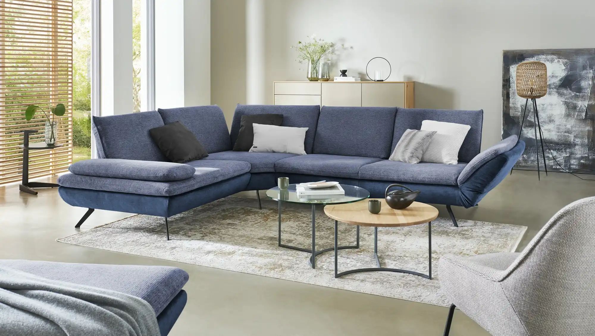 Ecksofa   Luca ¦ blau ¦ Maße (cm): B: 314 H: 88 T: 244 Polstermöbel > Sofas günstig online kaufen